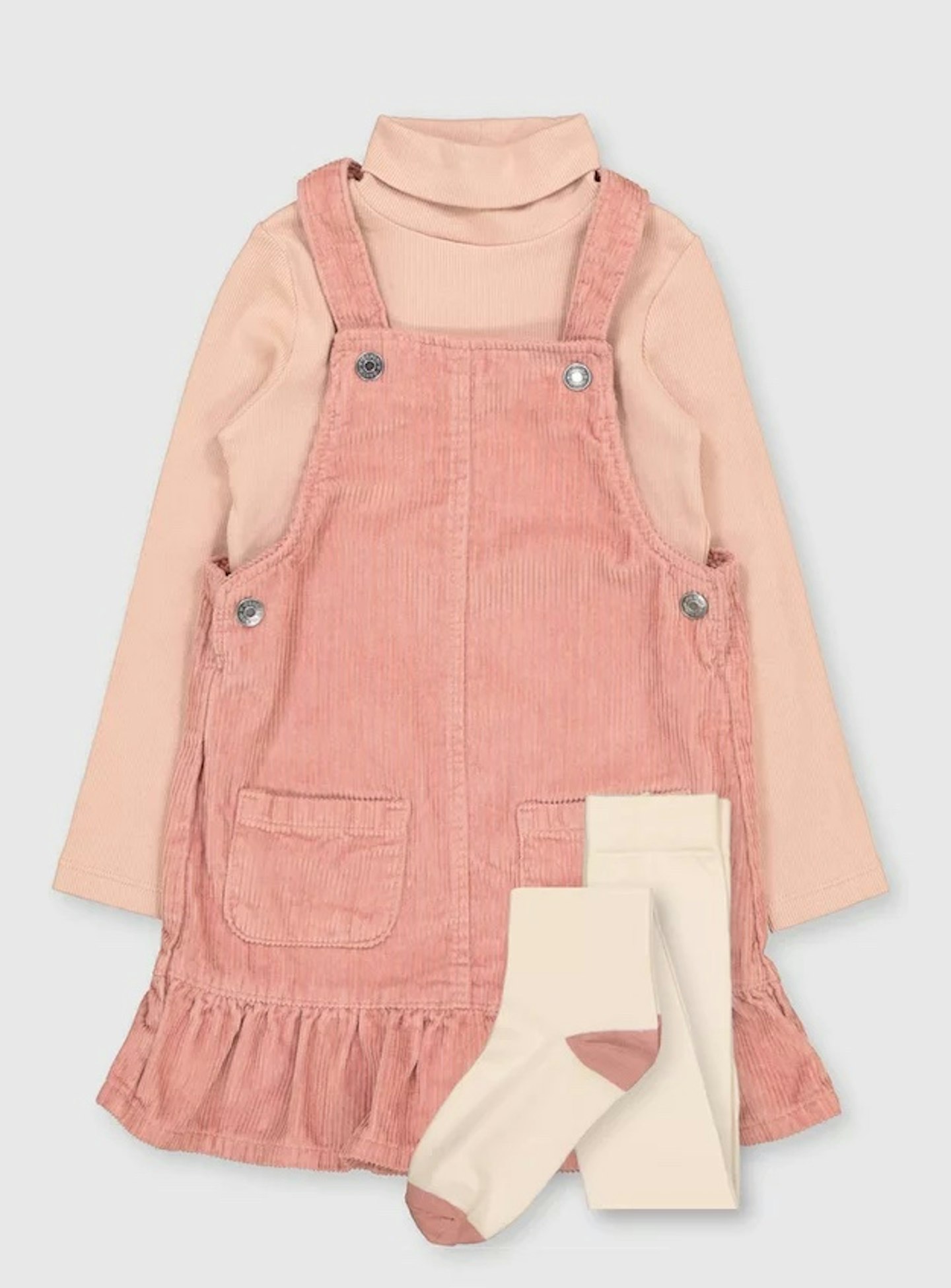 Pink Pinafore, Tights & Top Set (1-7 Years), From £15.00