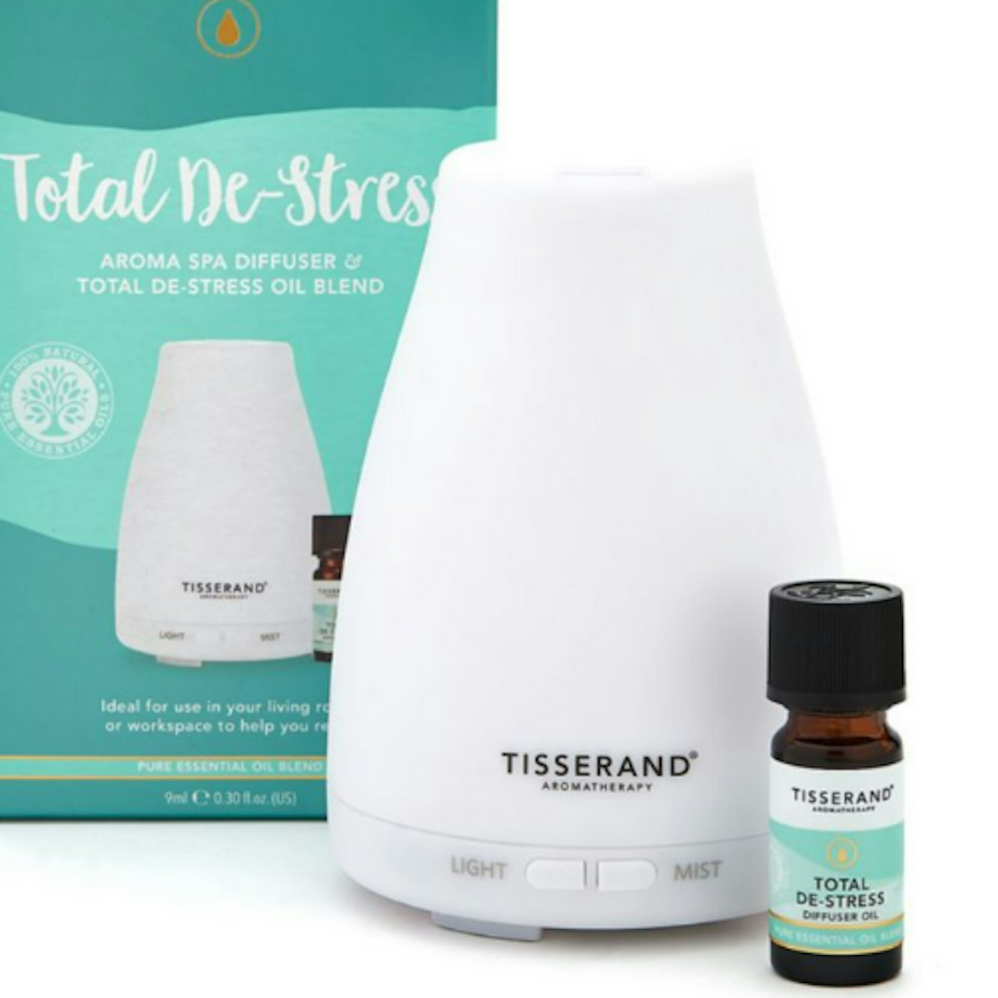Tisserand Aromatherapy Total De-Stress Aroma Spa Diffuser & Total De-Stress Oil Blend