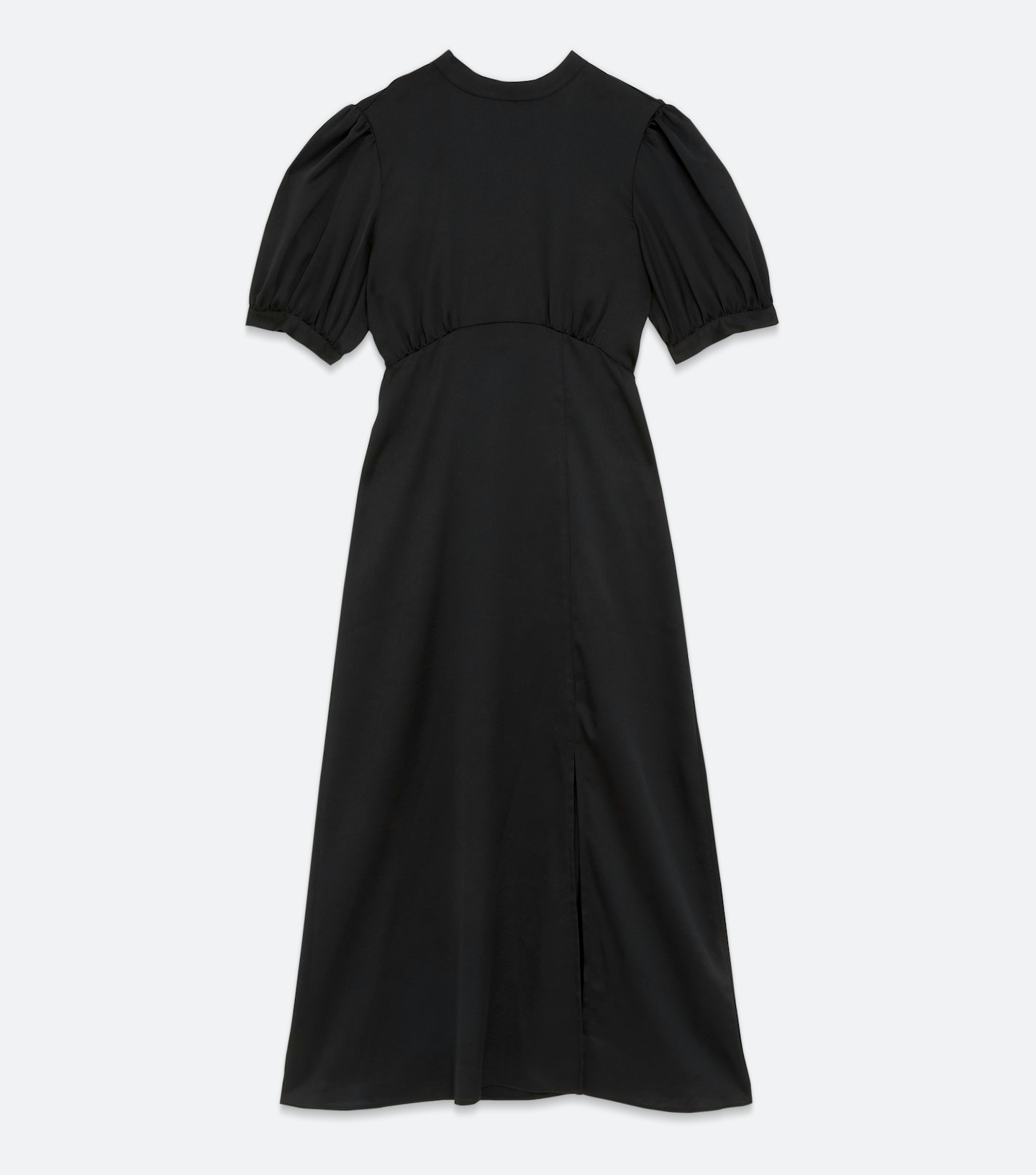 Black Crepe High Neck Puff Sleeve Open Back Midi Dress, £15 (Was £27.99, Saving £12.99)