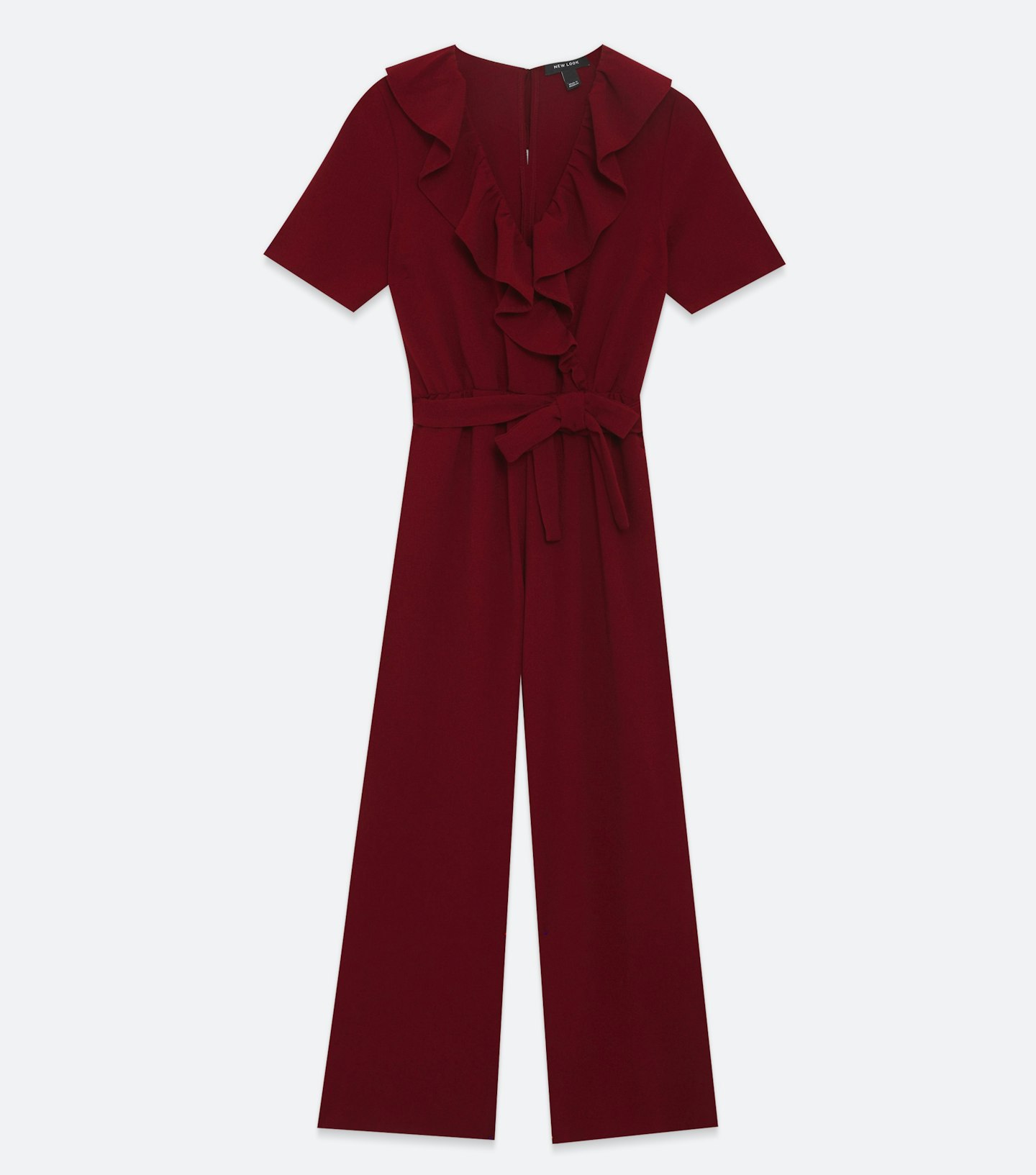 Burgundy Ruffle Wrap Wide Leg Jumpsuit, £17.99 (Was £29.99, Saving £12)