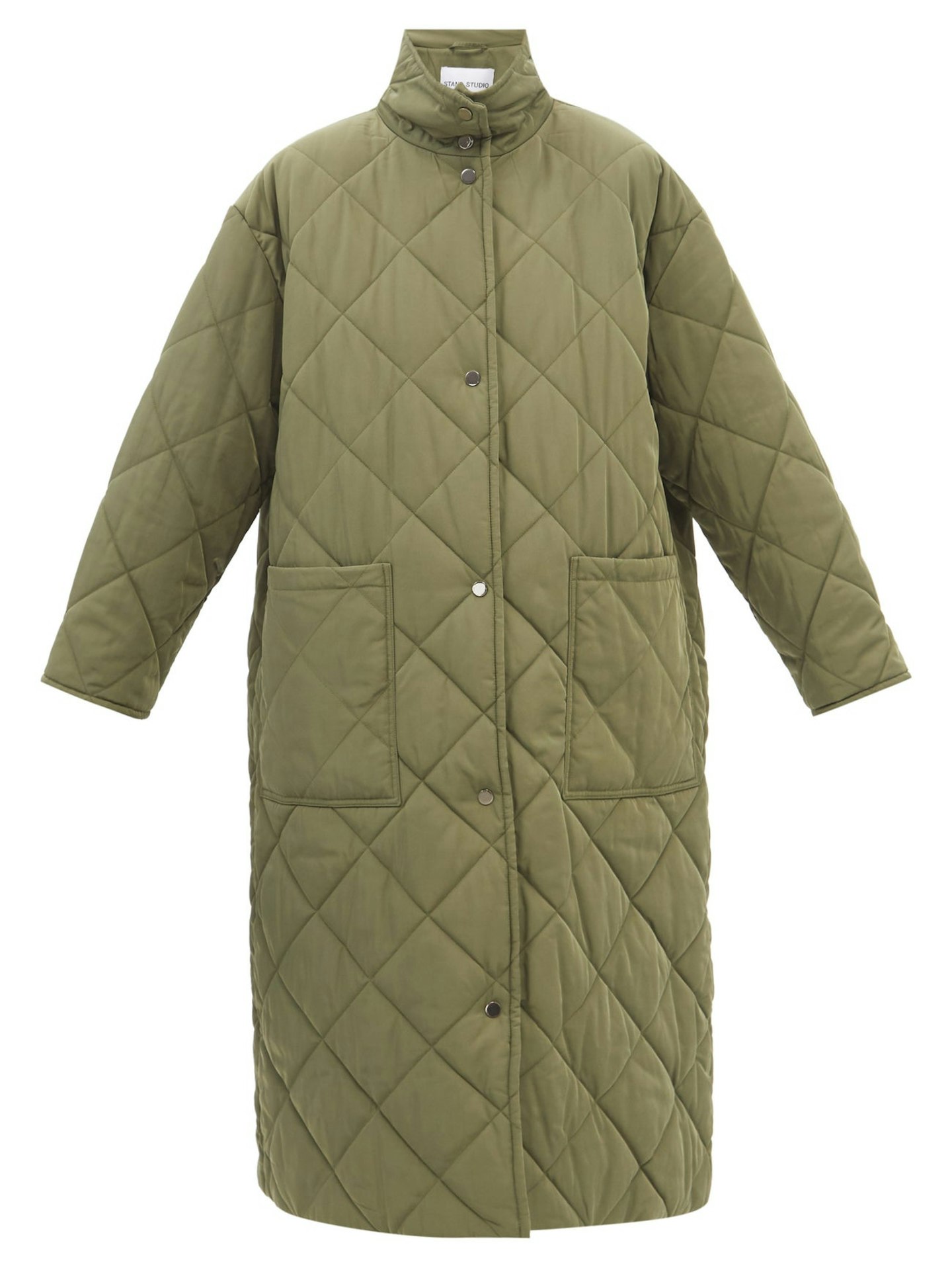 Stand Studio, Sage quilted recycled-fibre coat, WAS £440 NOW £330