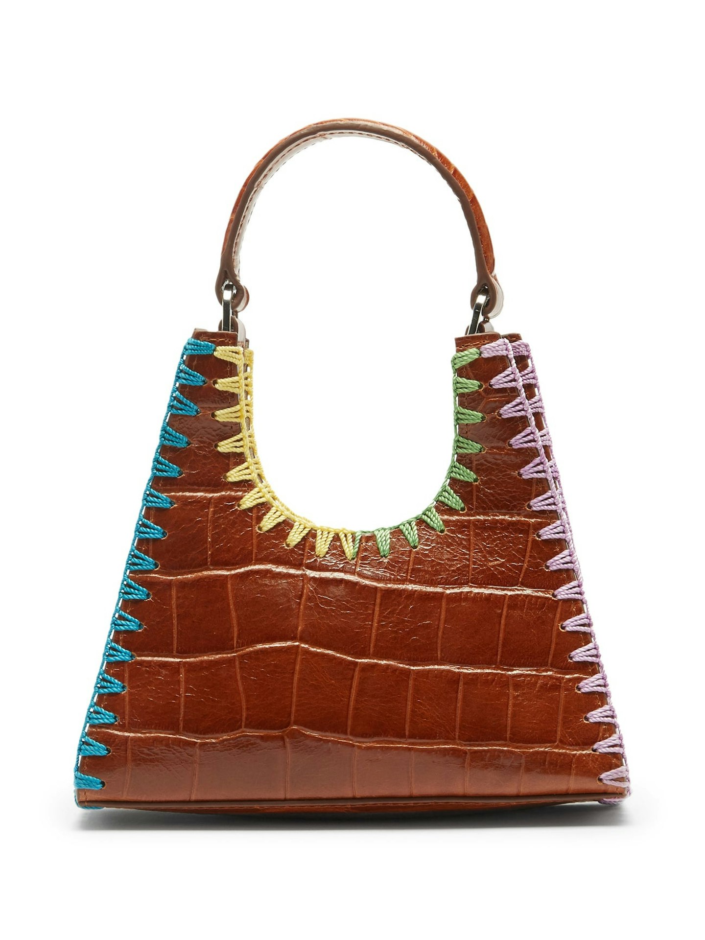 Staud, Rey mini crochet-edge croc-effect leather bag, WAS £270 NOW £202.50