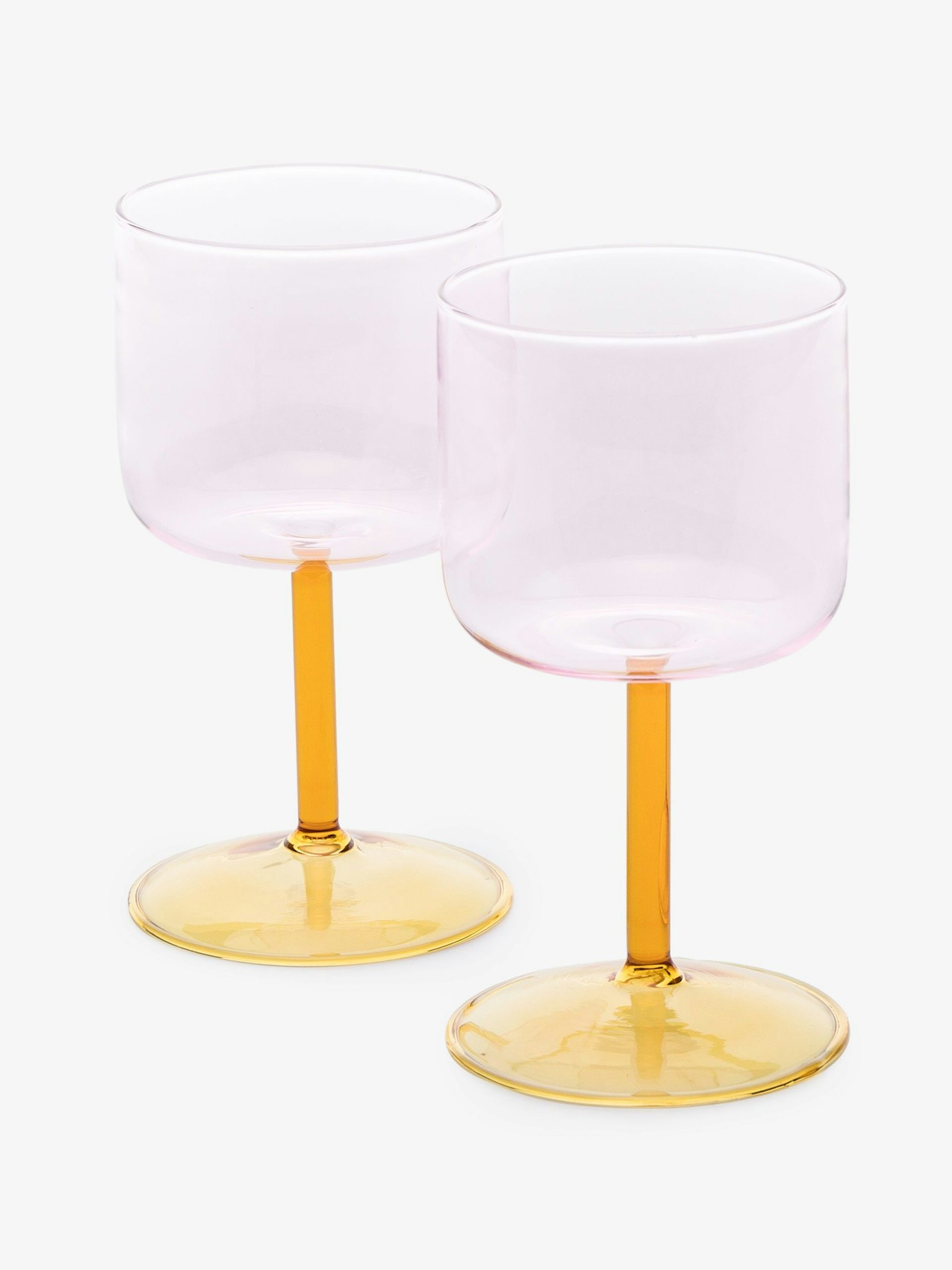 HAY Yellow And Pink Tint Wine Glass Set, £80