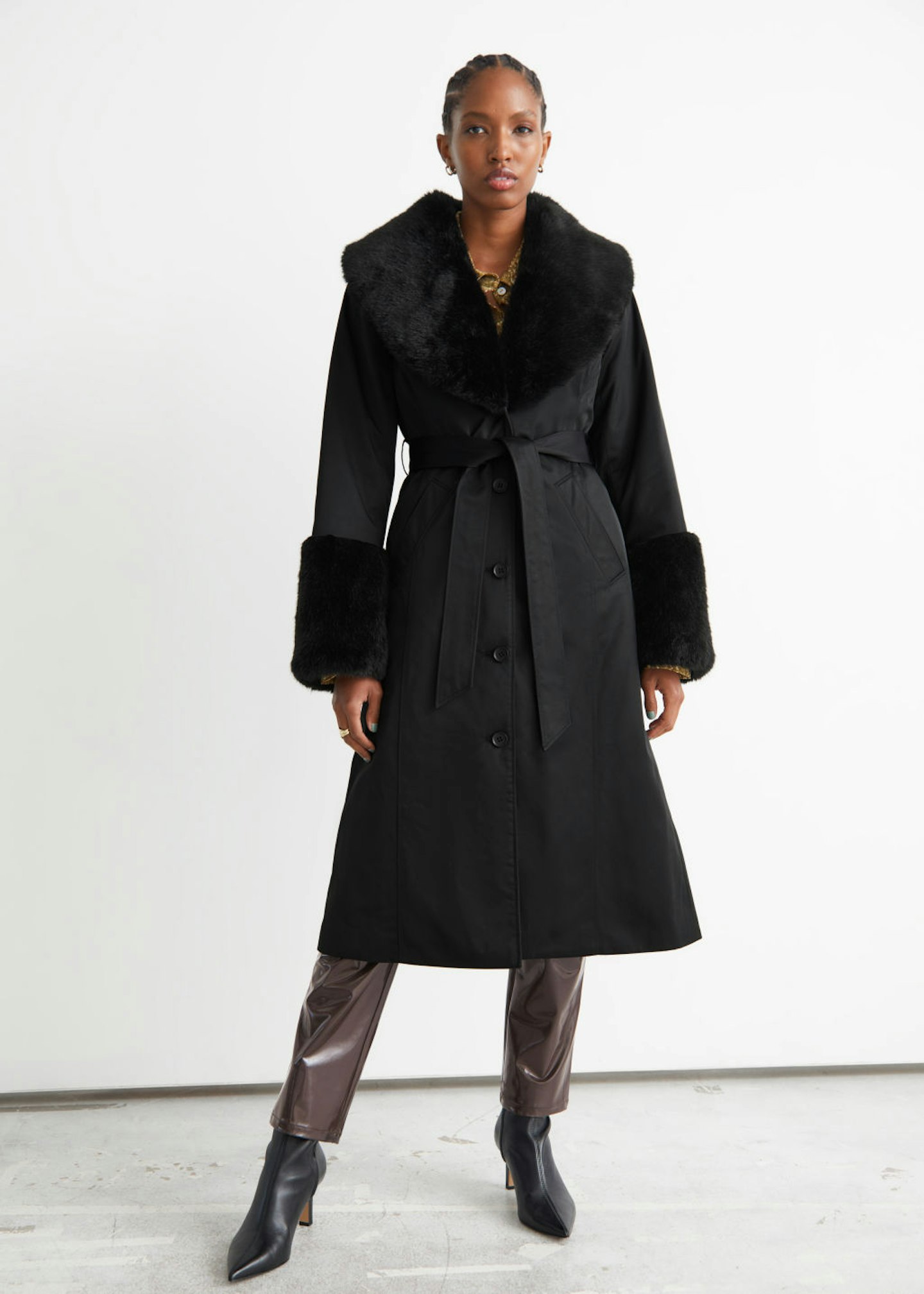 & Other Stories, Belted Faux Fur Coat, WAS £165 NOW £132