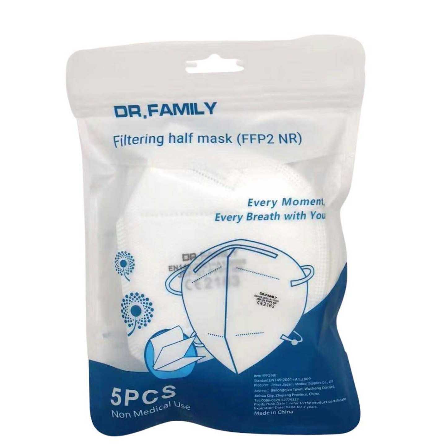 Dr. Family FFP2 Face Mask, 5 masks for £6.99