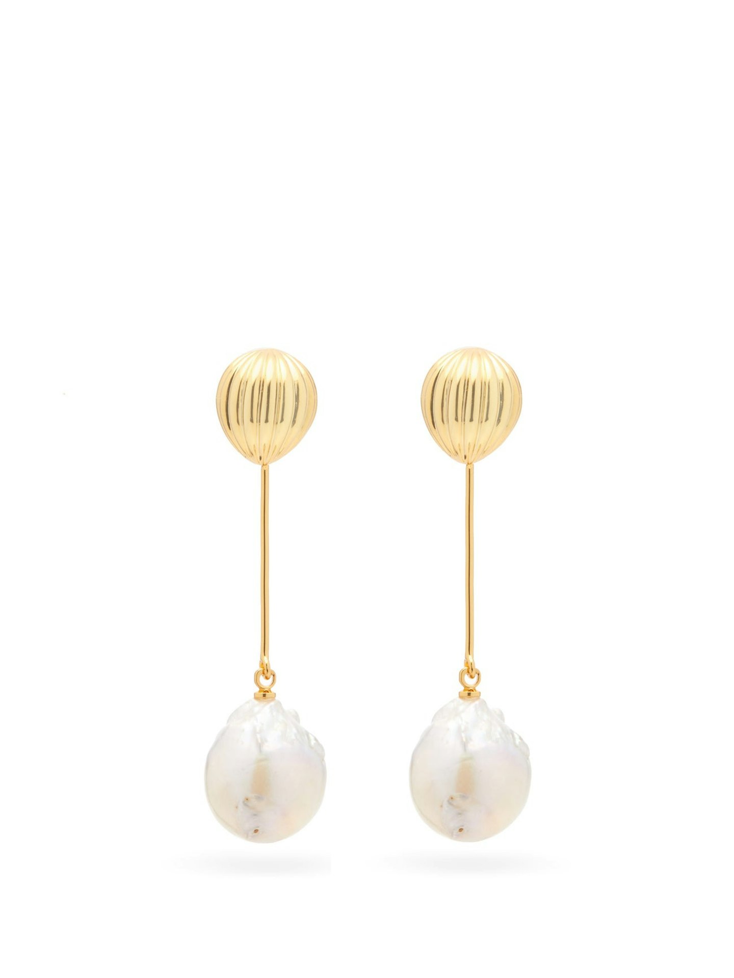 Anissa Kermiche, Soeurs pearl & gold-plated drop earrings, £150