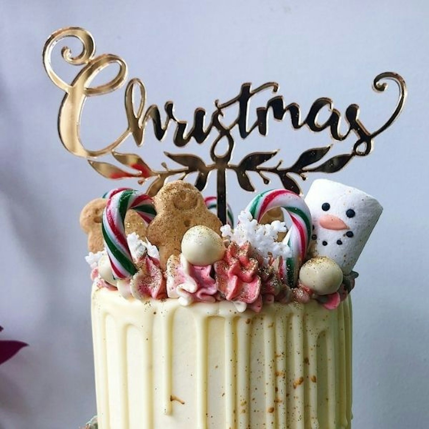 Christmas with Vines Cake Topper - Acrylic