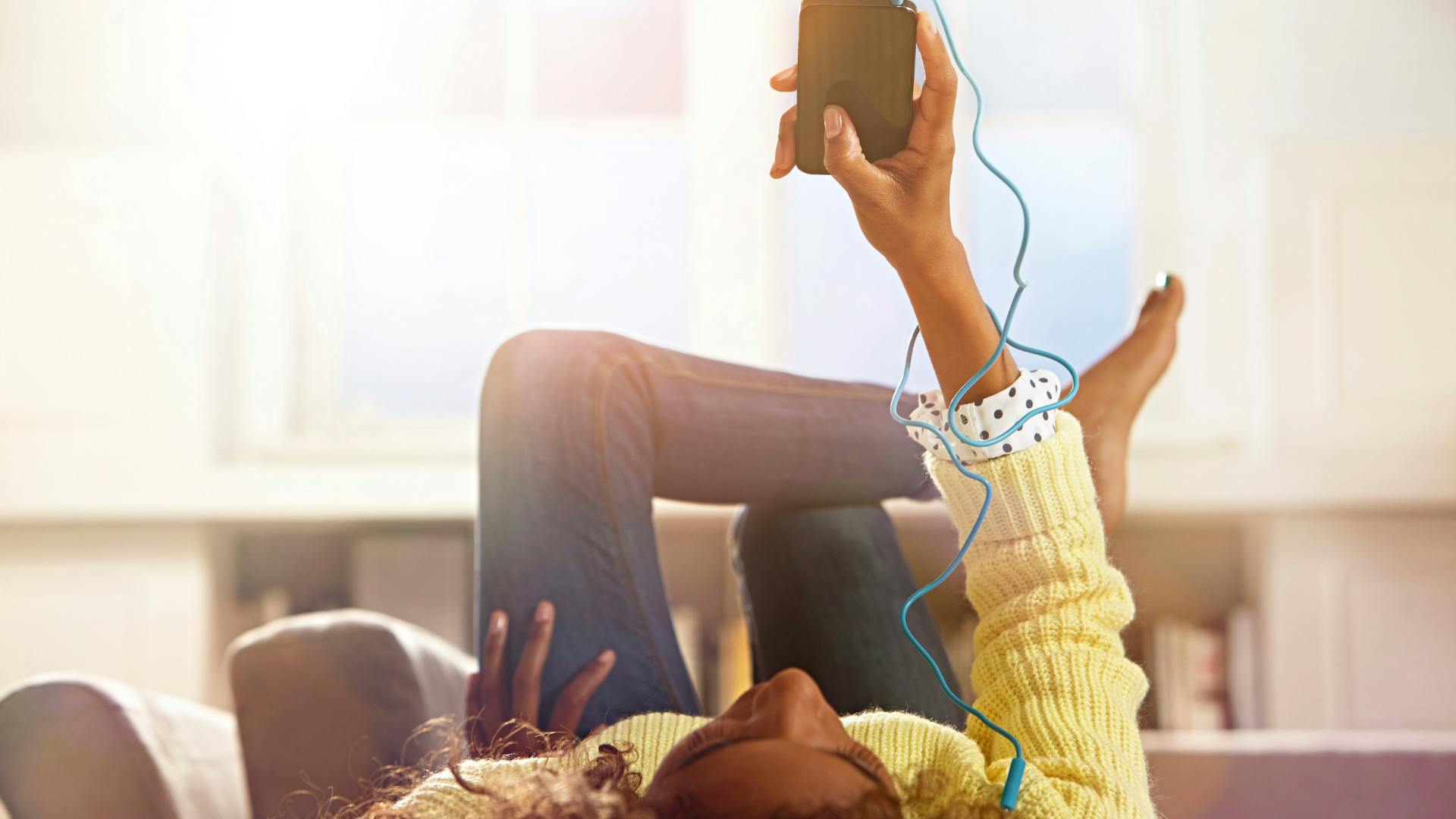 Woman listening to music
