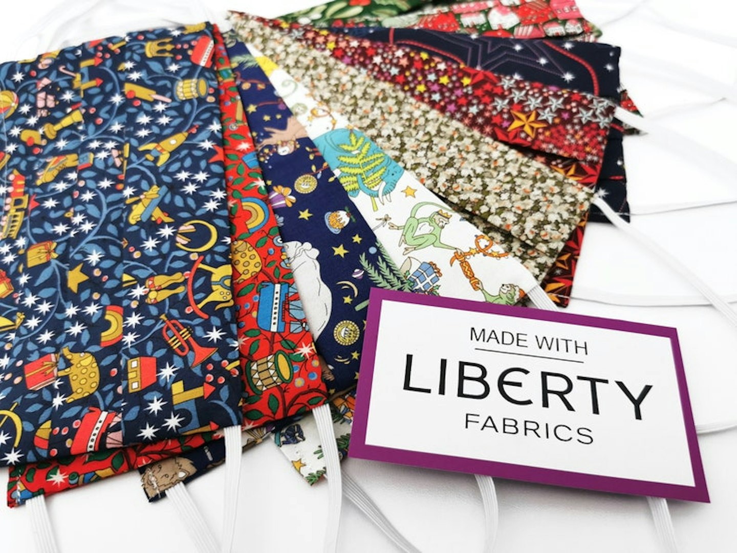 Etsy, Liberty Christmas Face Mask Made with Luxury Liberty Festive Cotton Fabric, 2 Layers, £7.49