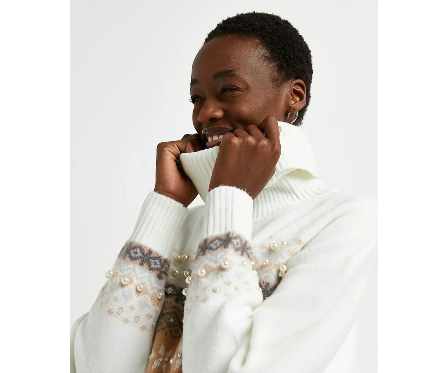 Cream Fairisle Knitted Jumper