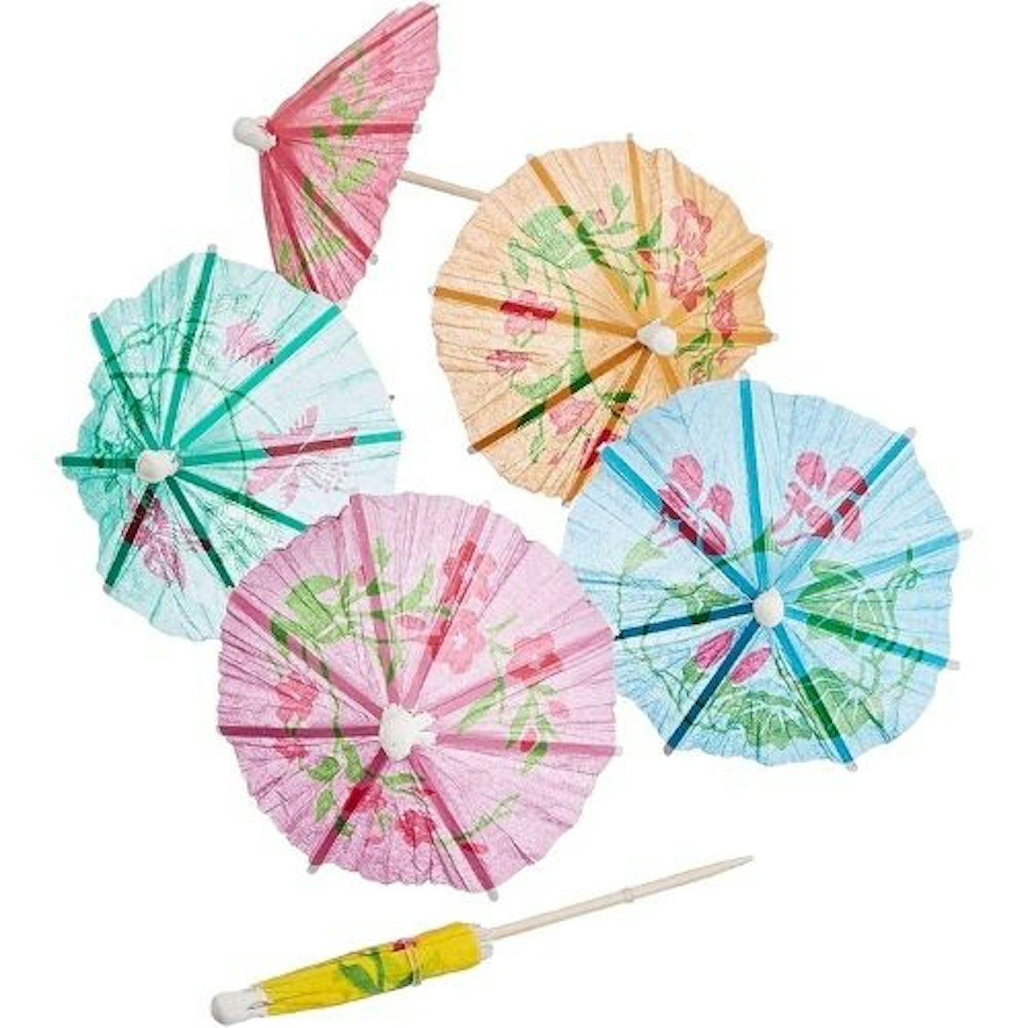 Mini paper umbrellas.