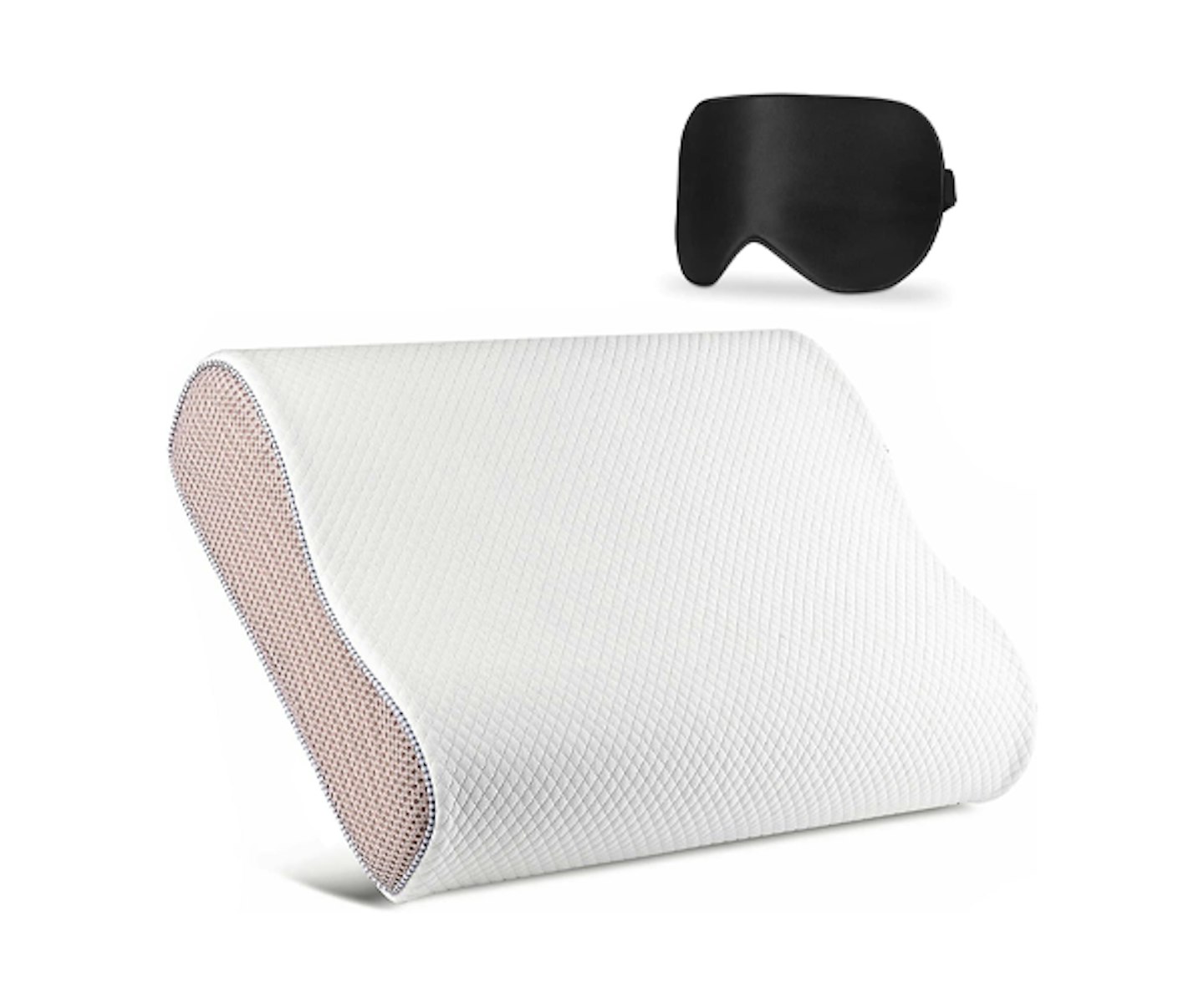 Memory Foam Pillow for neck pain with Silk Eye Mask