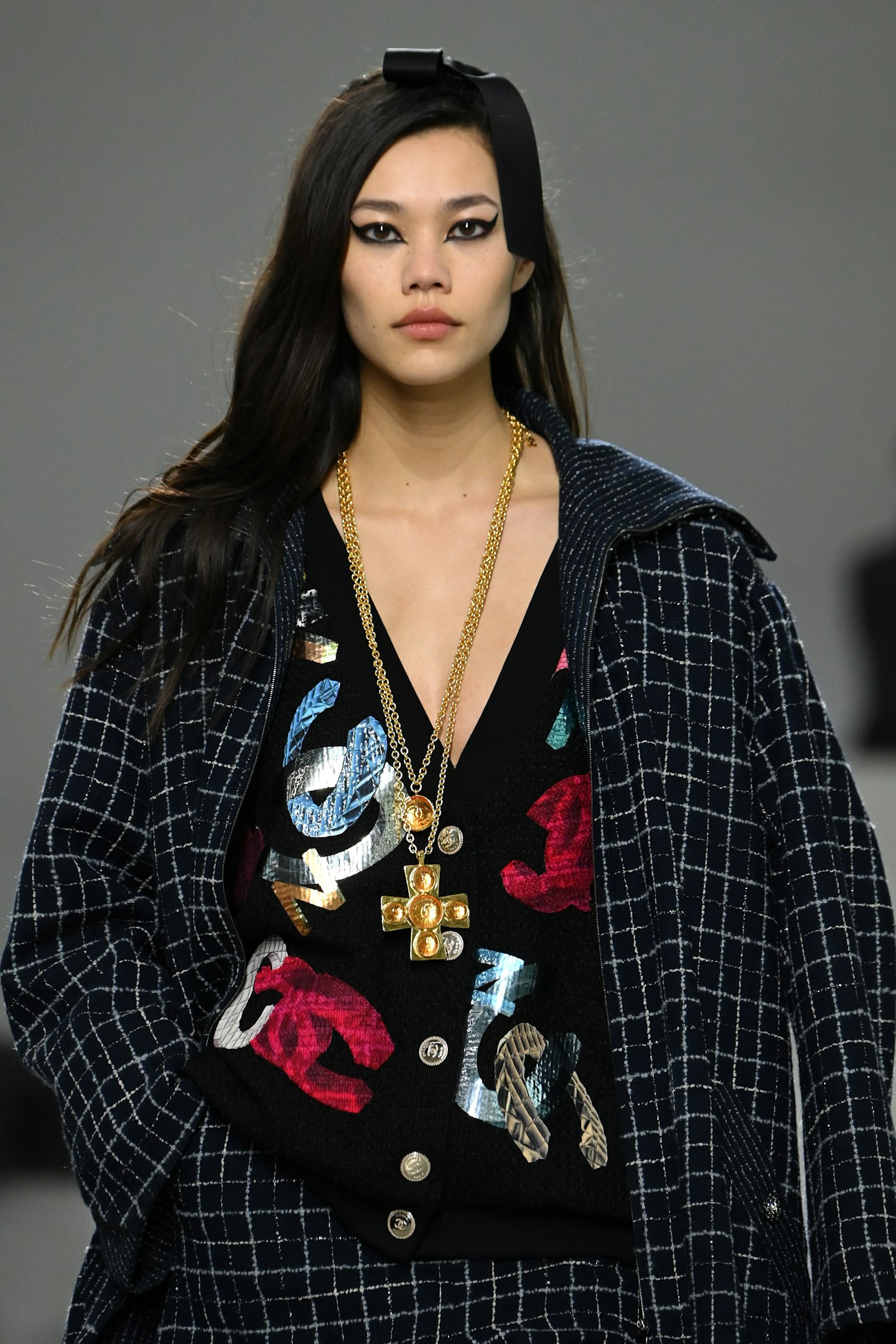 A model on the catwalk at Chanel's Métiers d’art