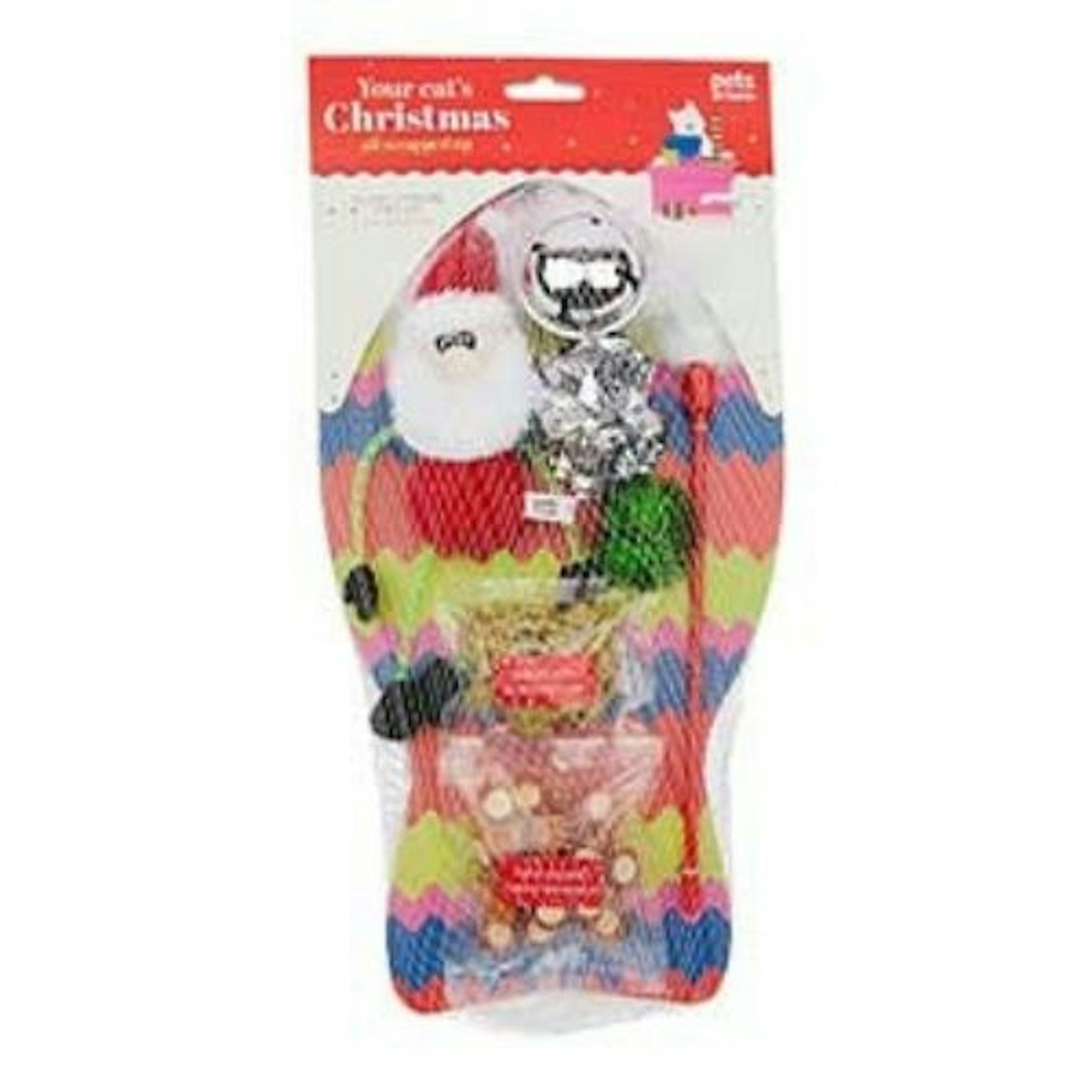 Pets at Home Christmas 7 Piece Toys and Treats Festive Cat Stocking