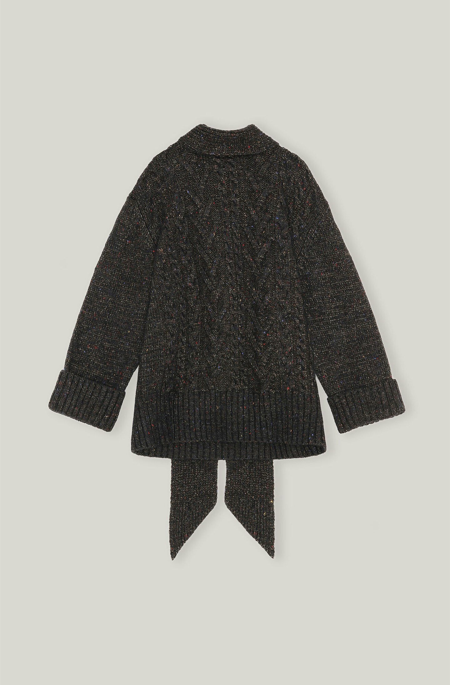 Ganni, Cable Oversized Tie Turtleneck Pullover, £345