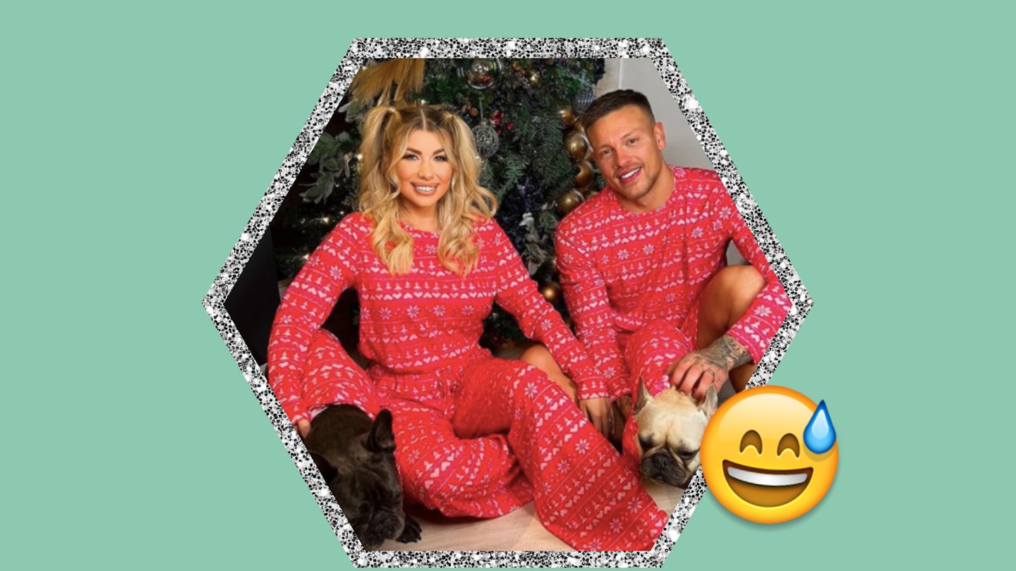 Alex and Olivia Bowen festive pyjamas