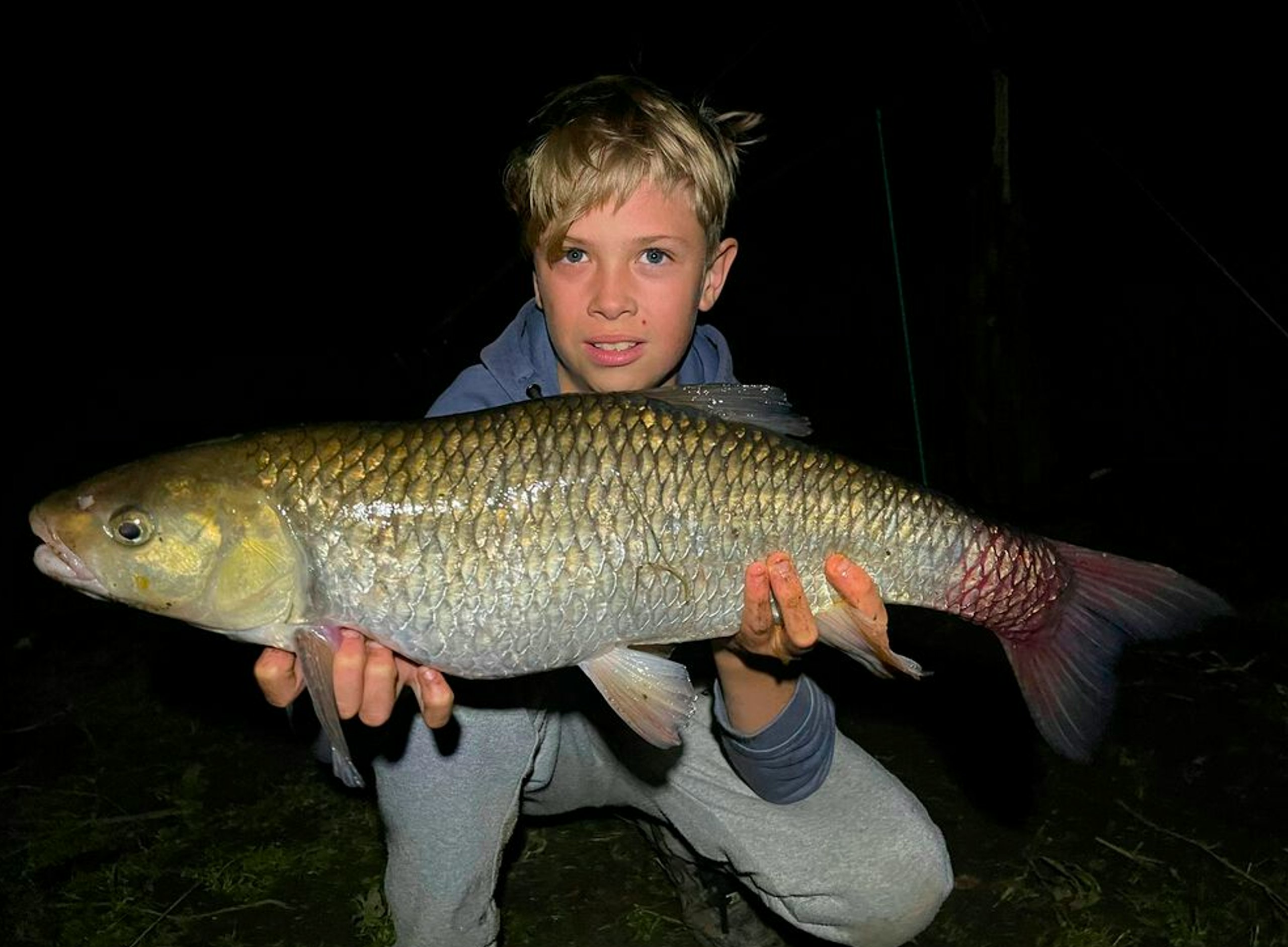 The 7lb 2oz chub is a new pb for the 10-year-old