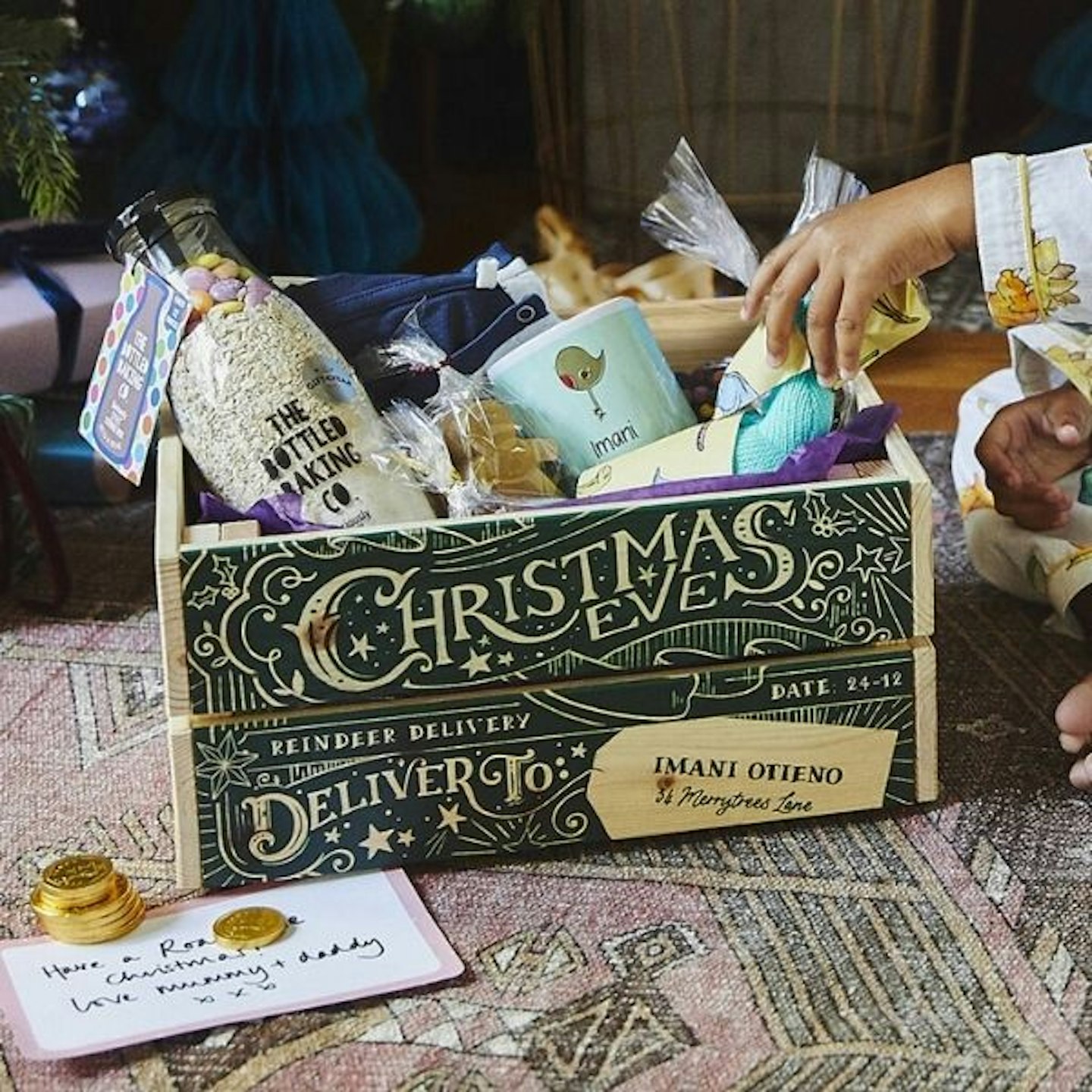 Vintage Stamp Christmas Eve Crate