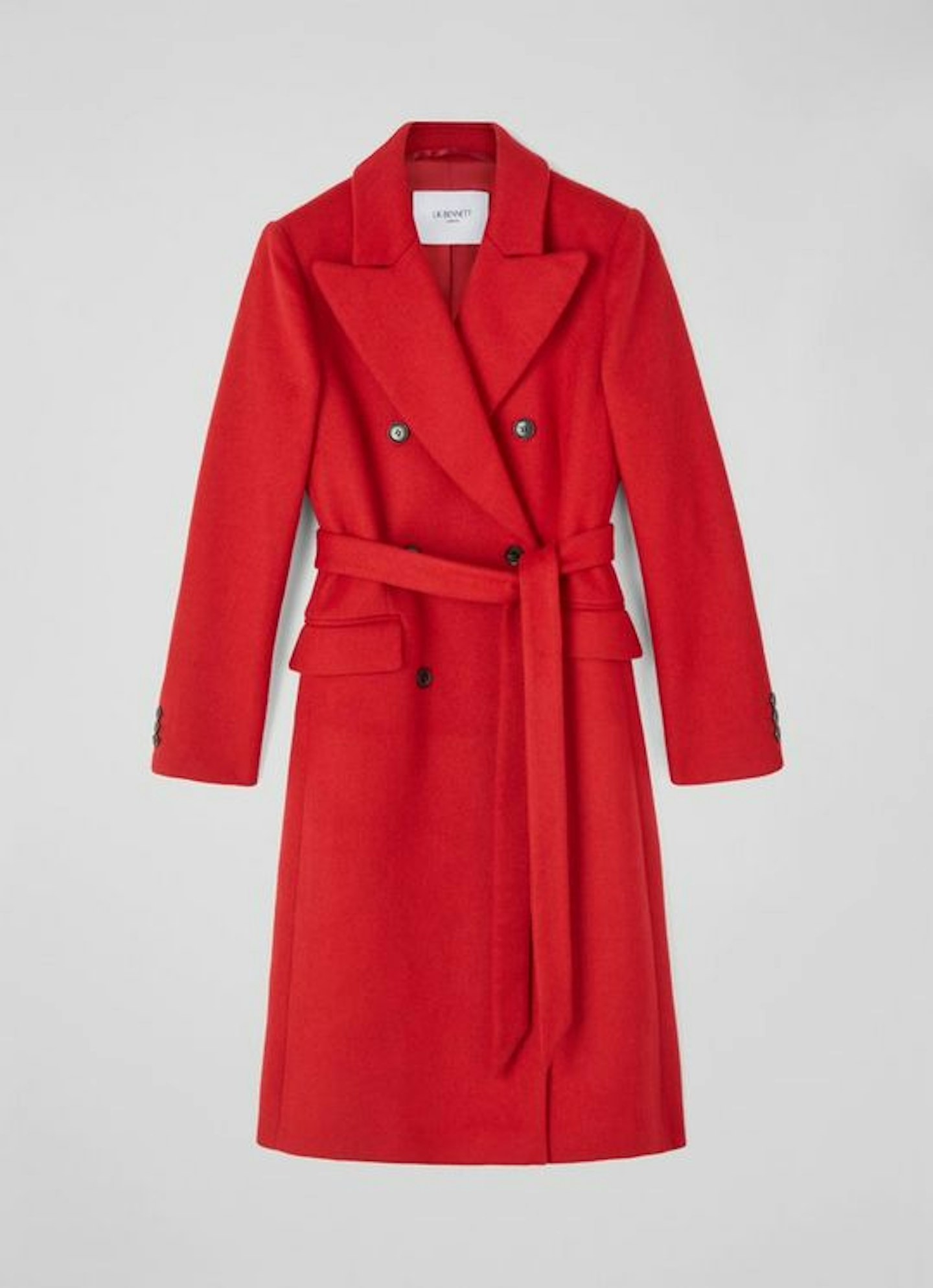 Lk Bennett, Tori Red Wool Double-Breasted Coat, £429