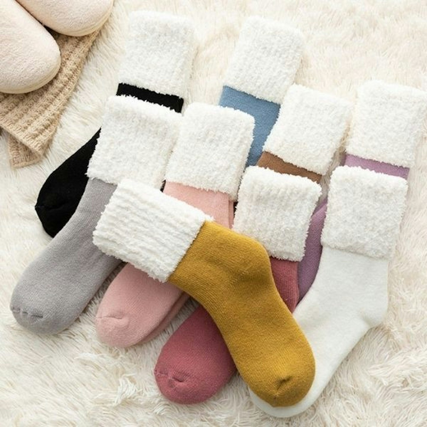 Cosy Fur Trim Socks