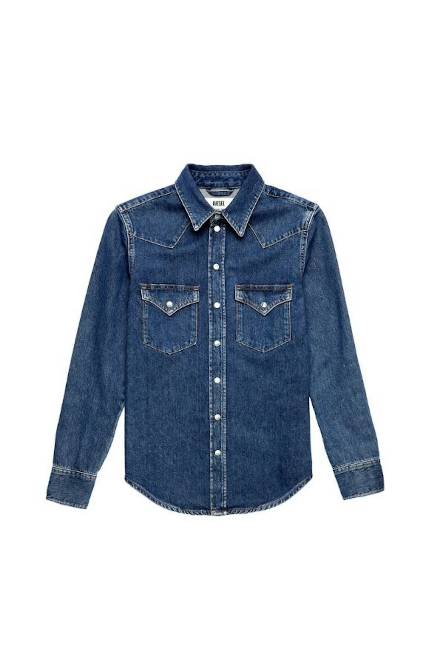 Western shirt in stonewashed denim