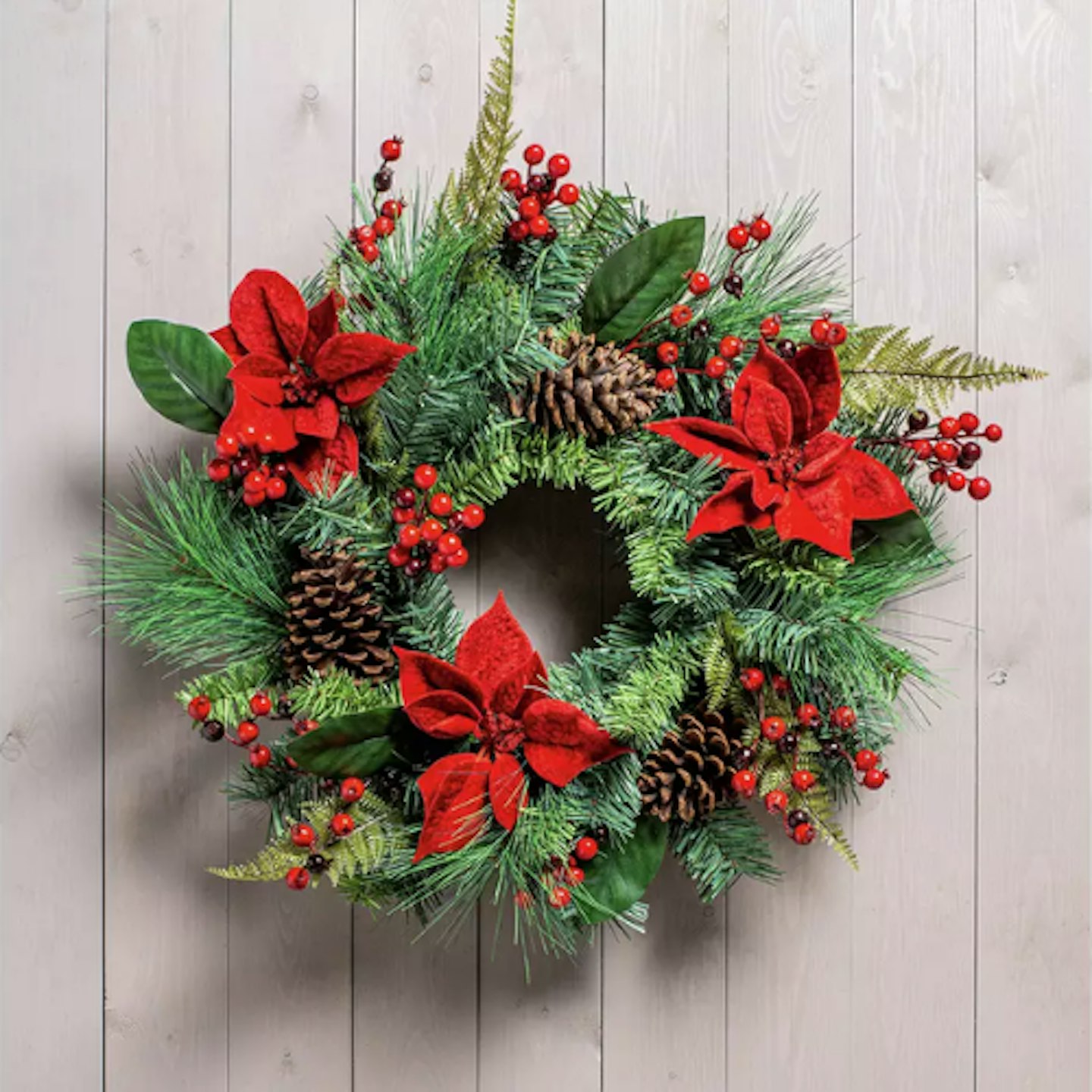The Tree Company 50cm Poinsettia Christmas Wreath