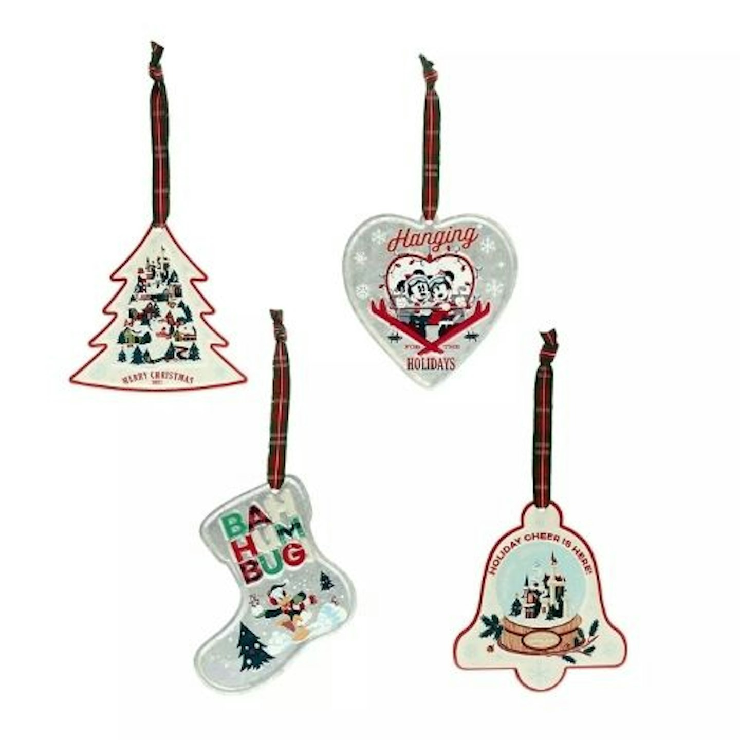 Disney Store Mickey and Friends Metal Hanging Ornaments, Set of 4
