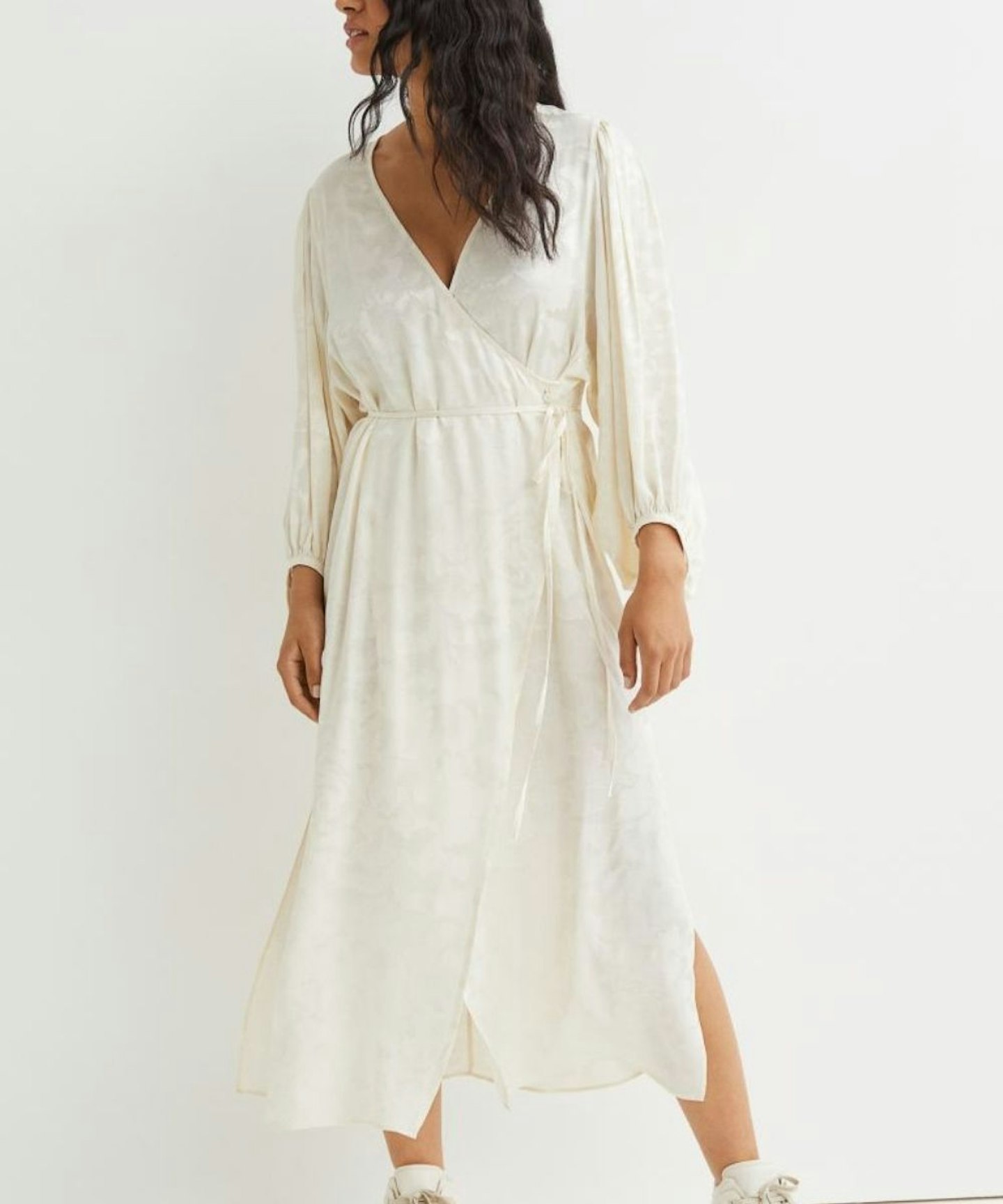 Jacquard-Weave Wrap Dress