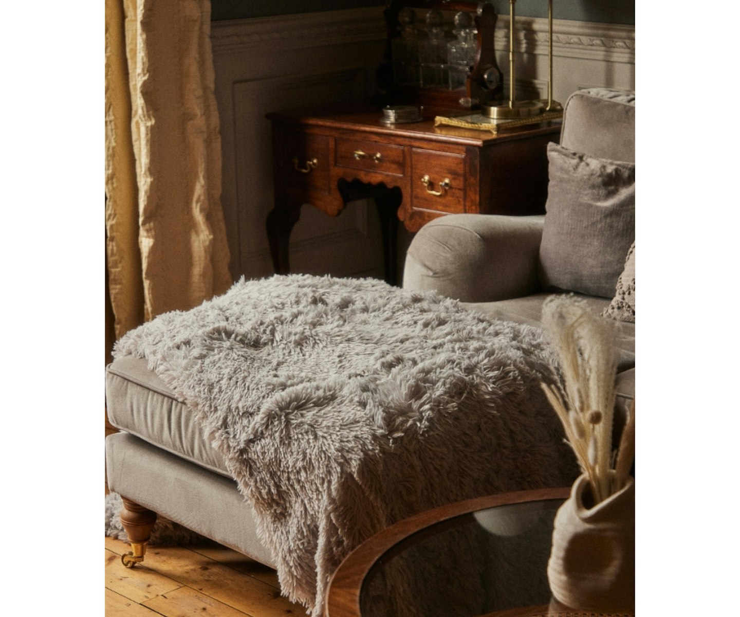 Grey Luxury Fluffy Throw