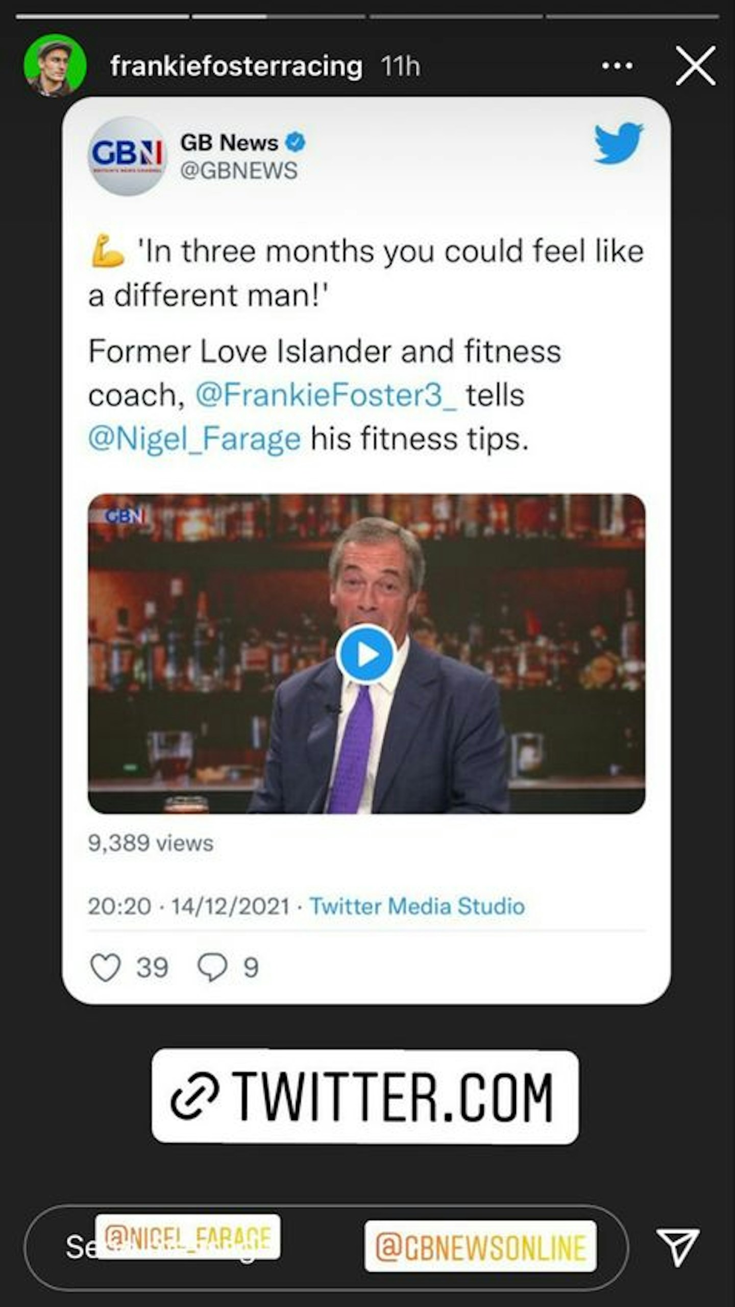 Frankie Foster Nigel Farage interview