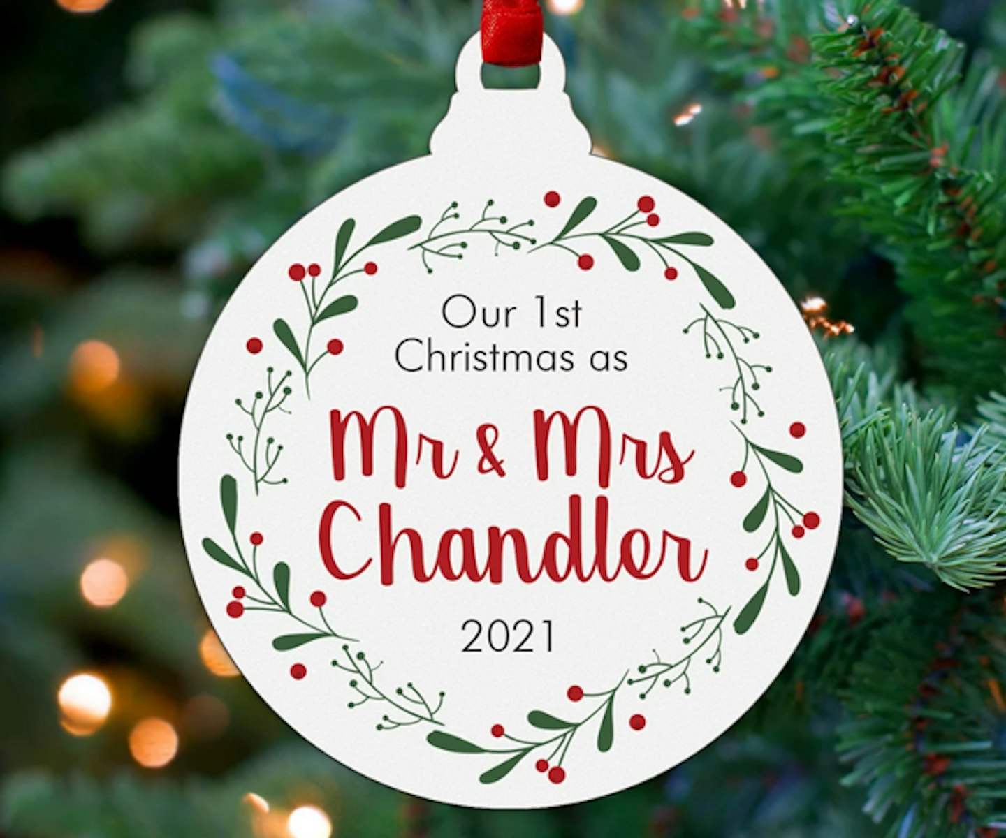 Our First Christmas as Mr and Mrs Personalised Decoration