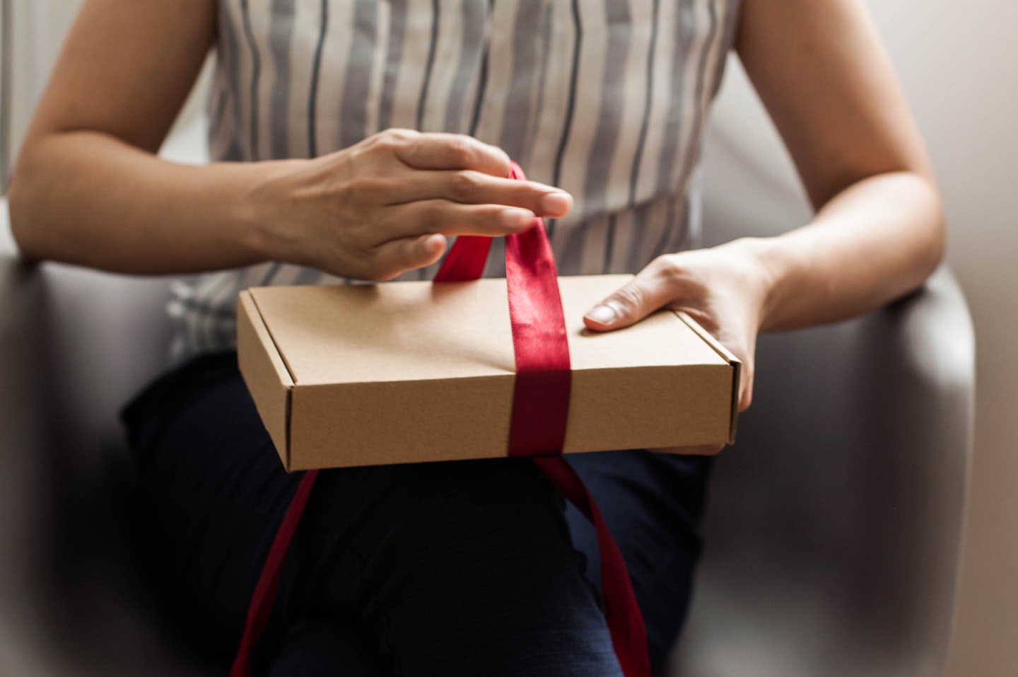 present in cardboard box