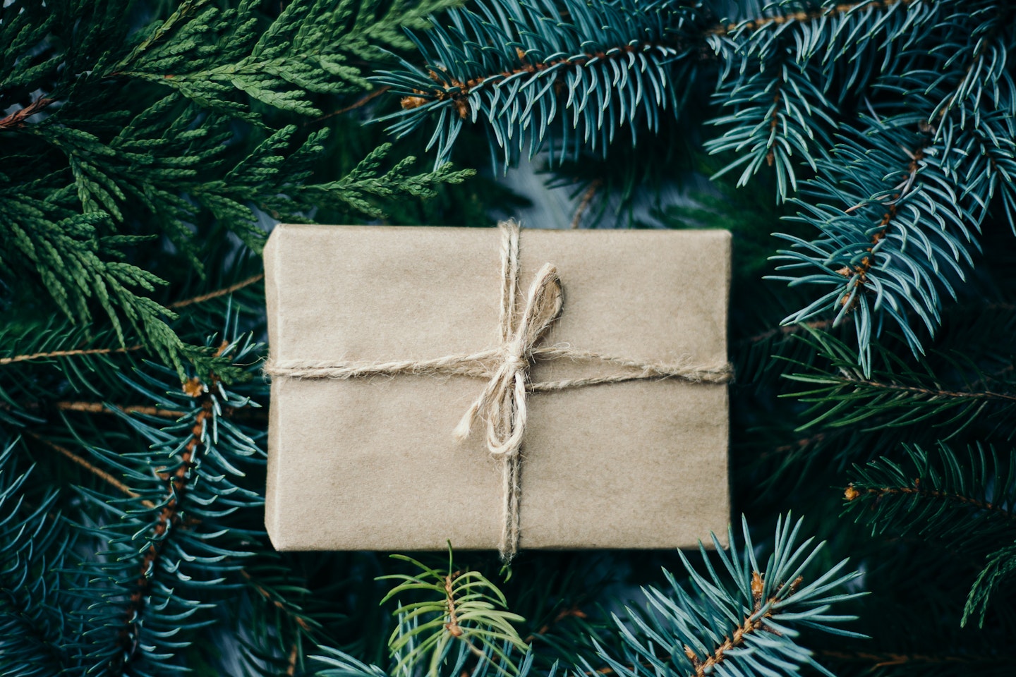 present wrapped in Kraft paper