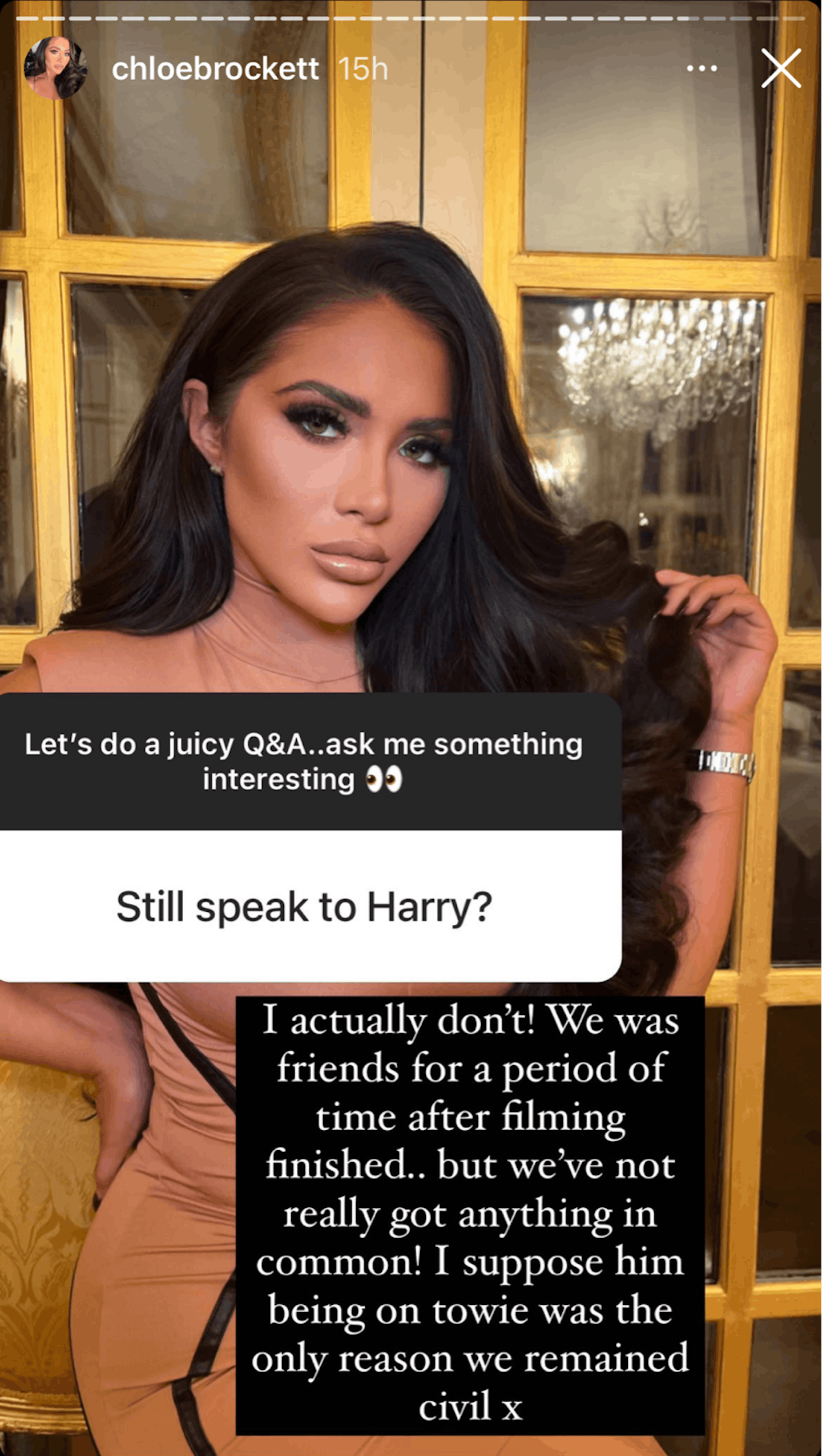 Chloe Brockett Harry Lee secret feud