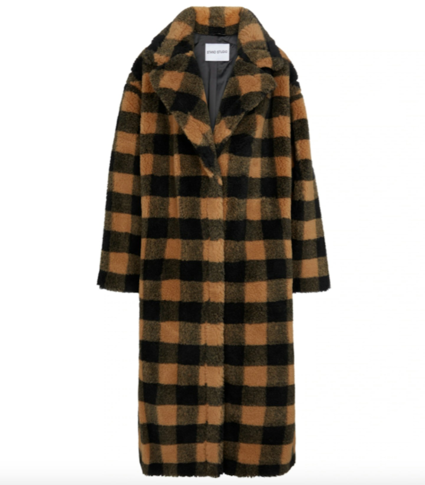 Stand Studio, Maria Checked Faux-Fur Coat, WAS £549 NOW £384