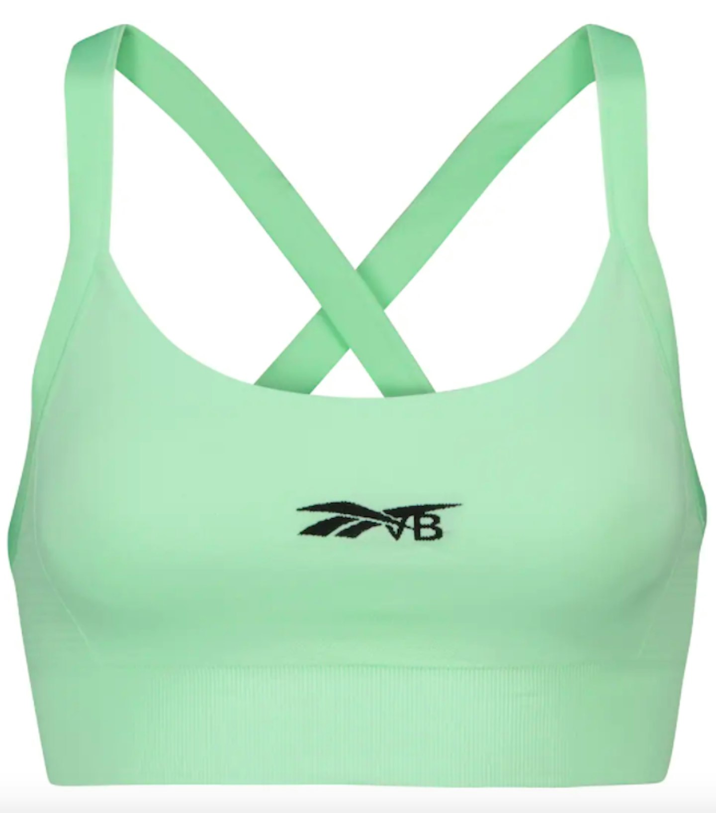 Reebok x Victoria Beckham, Crossover-Back Logo Sports Bra, WAS £74 NOW £51