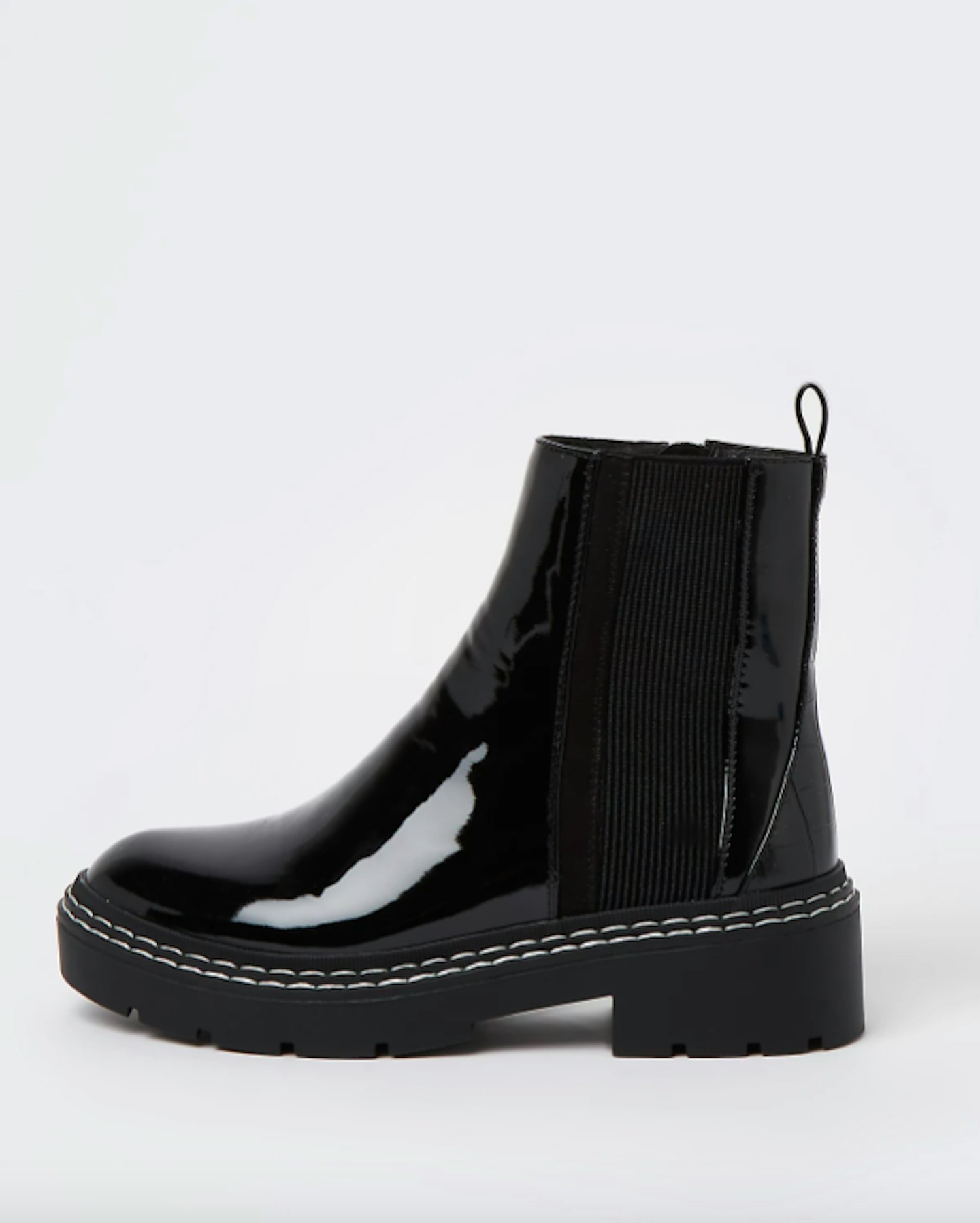 Black Patent Chelsea Boots, WAS £45 NOW £32