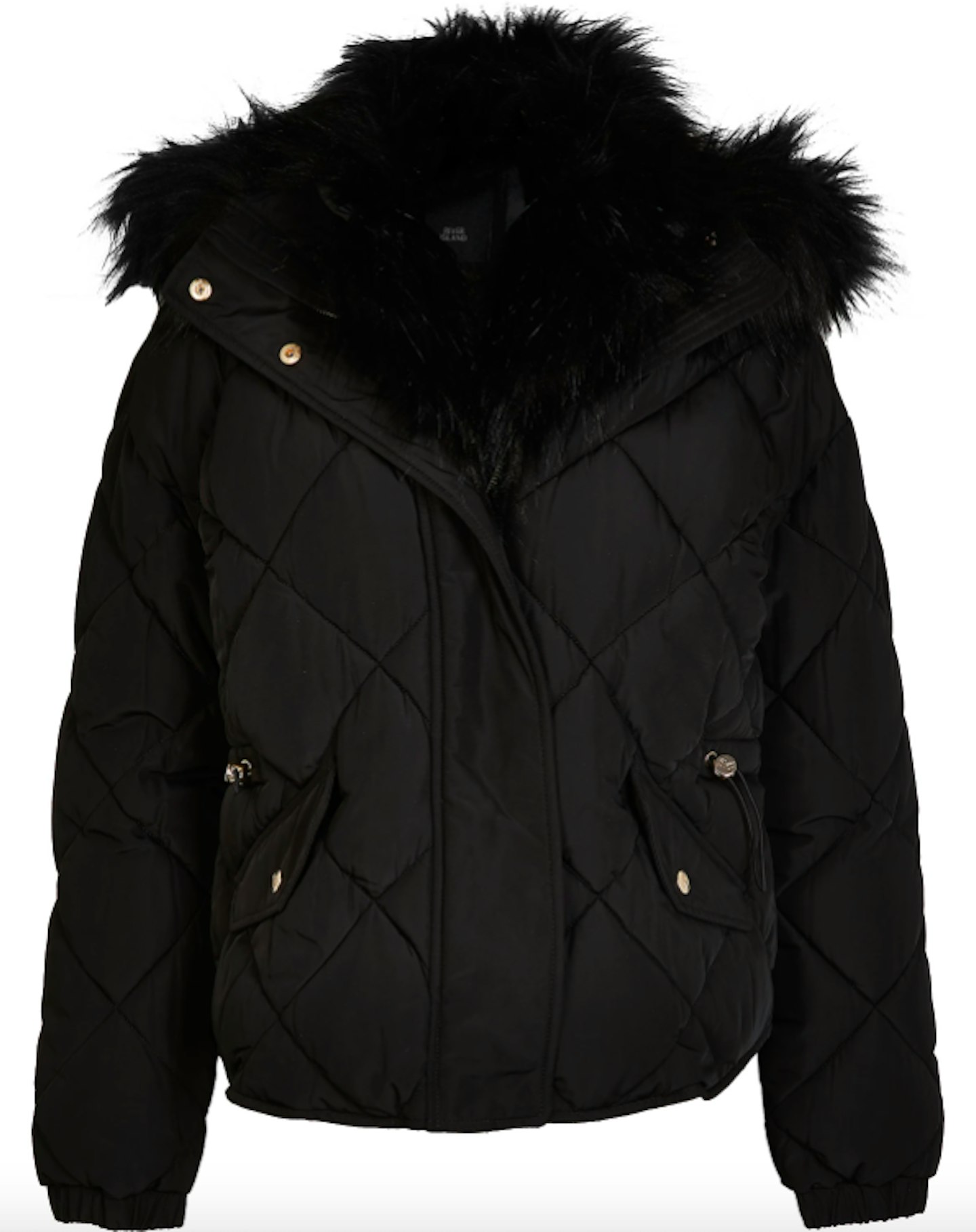 Black Quilted Puffer Coat, WAS £80 NOW £50