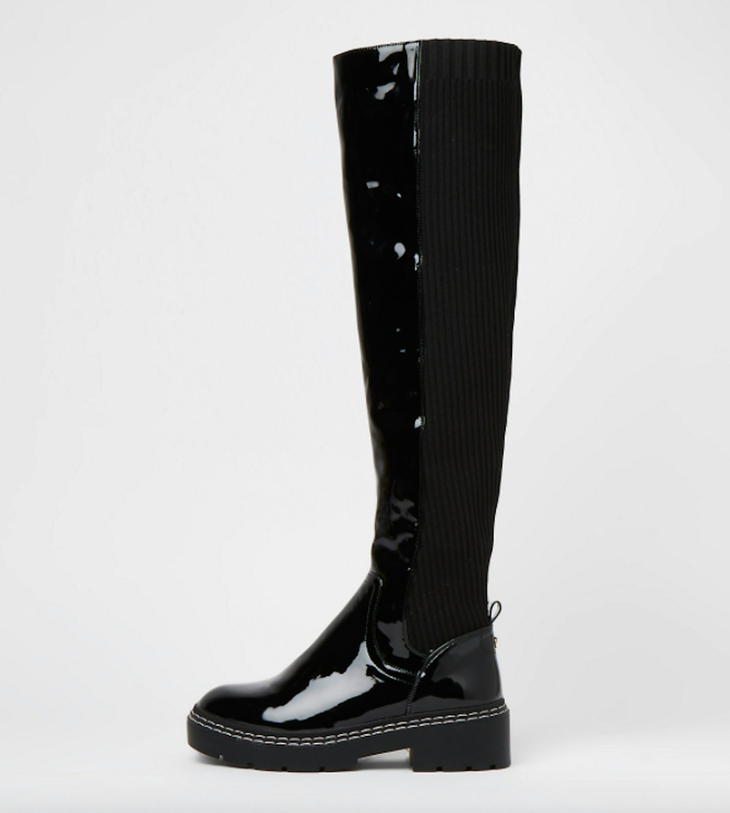 Black Knitted Over-The-Knee Boots, WAS £65 NOW £45