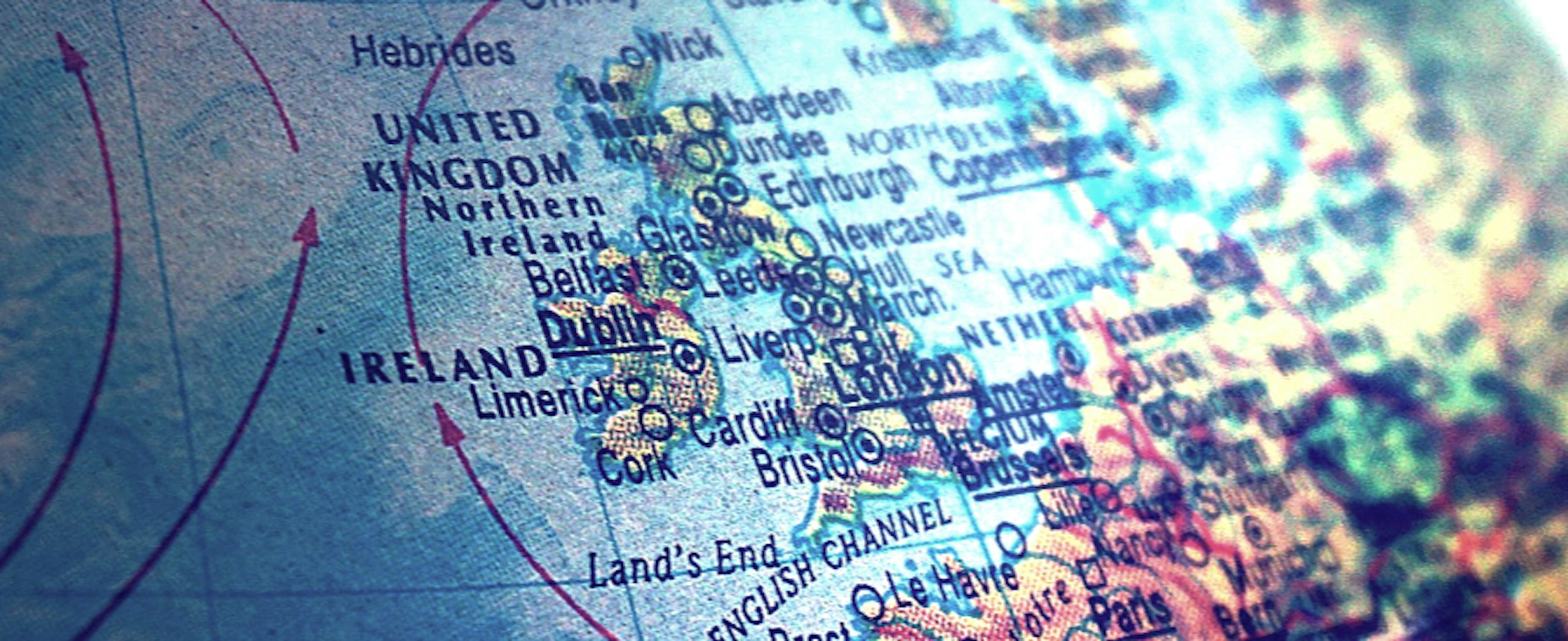 UK on a globe