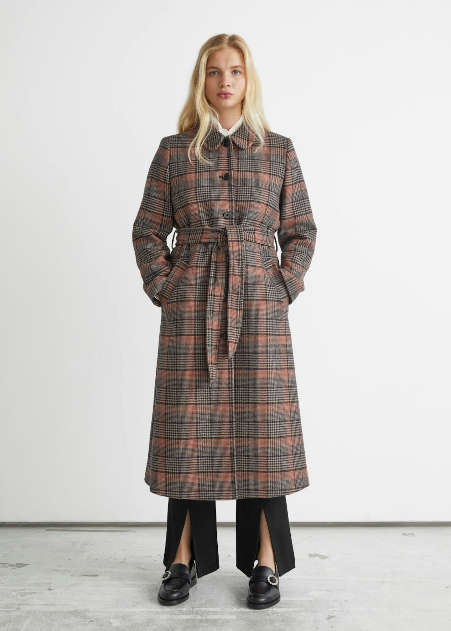 Checkered Wool Coat, WAS £205 NOW £123