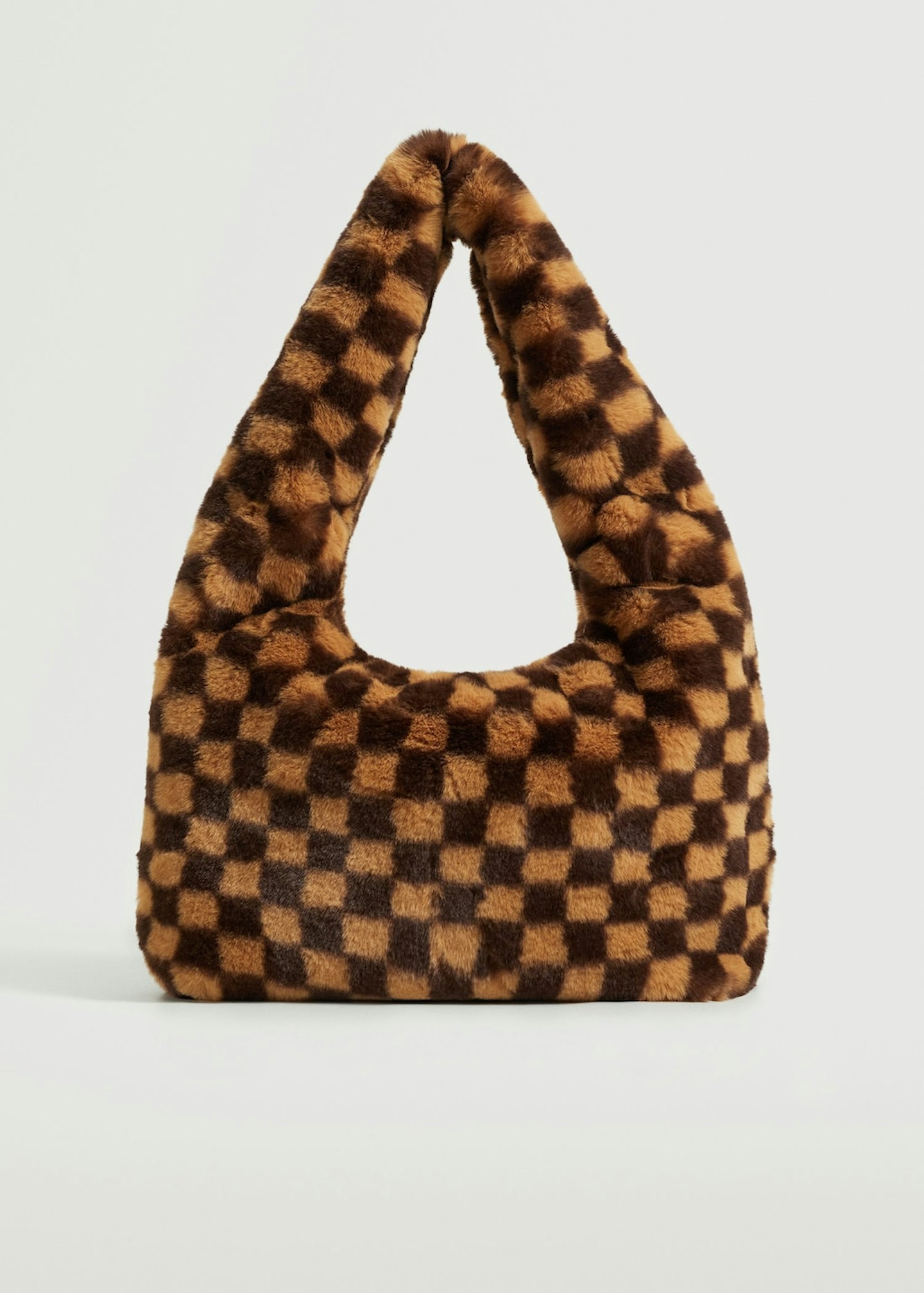 Checked Fur Bag, WAS £49.99 NOW £39.99
