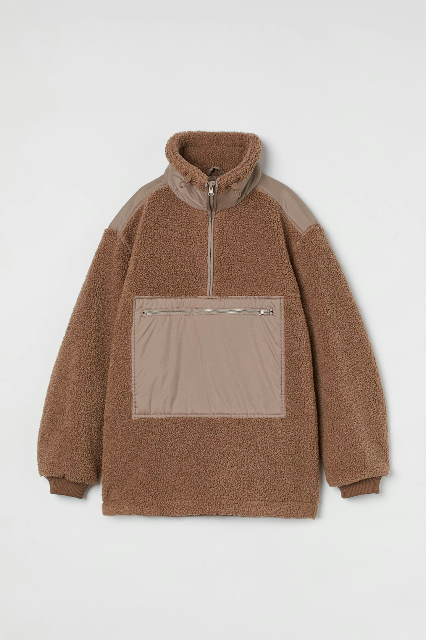 Block-Coloured Teddy Popover Jacket, WAS £39.99 NOW £23