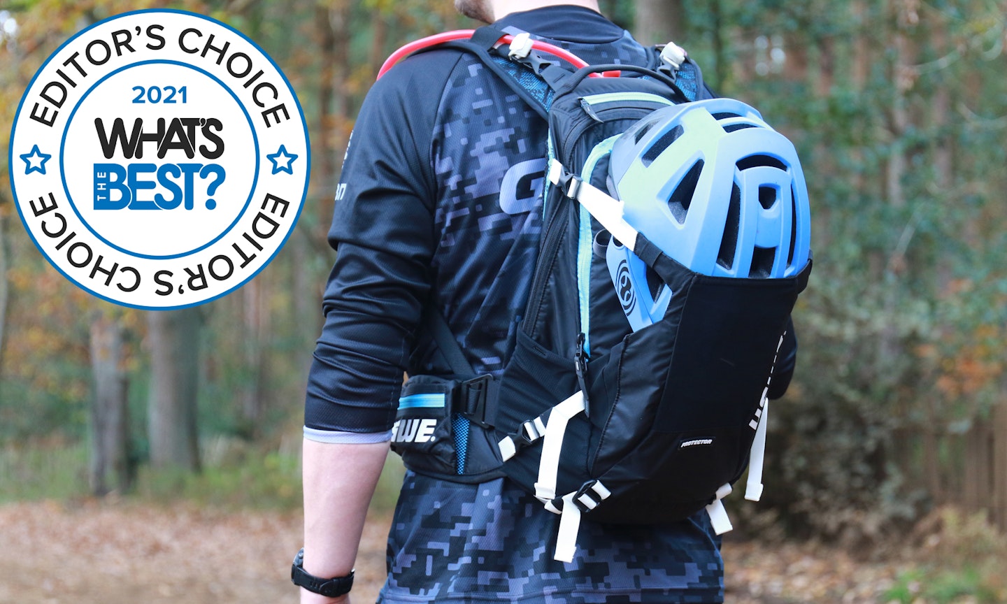 USWE Flow 16 hydration backpack with helmet