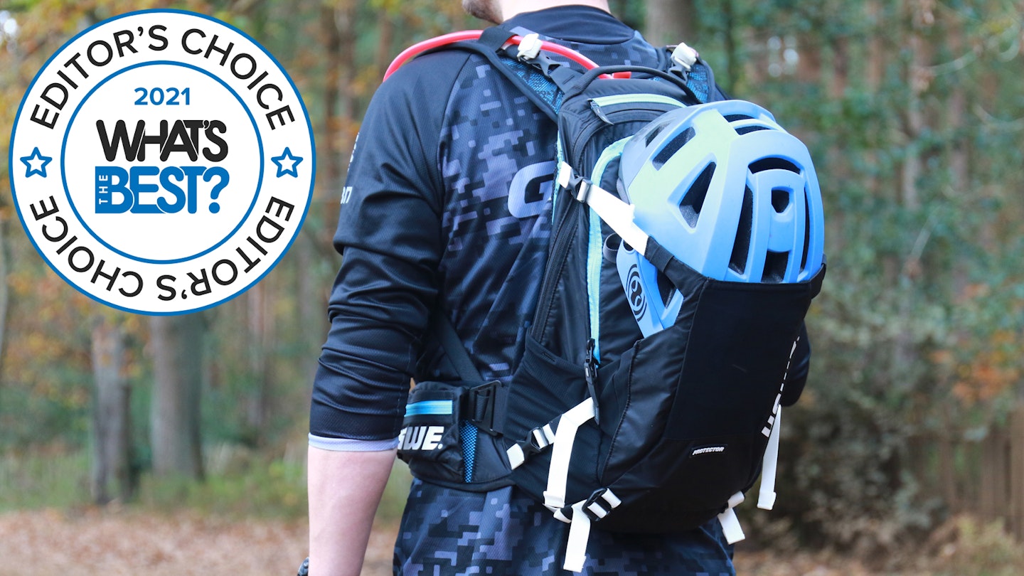 USWE Flow 16 hydration backpack with helmet