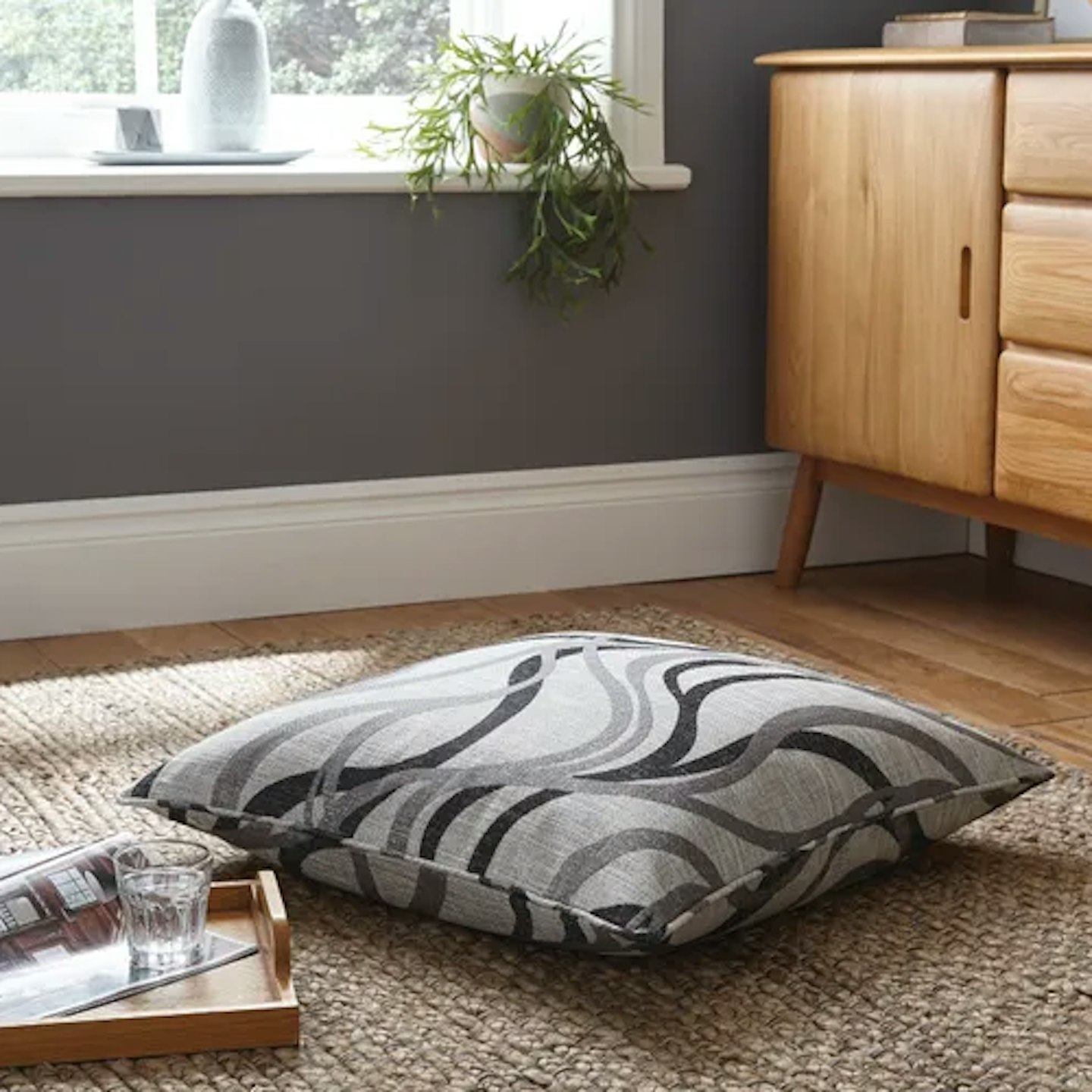 Mirage Charcoal Floor Cushion