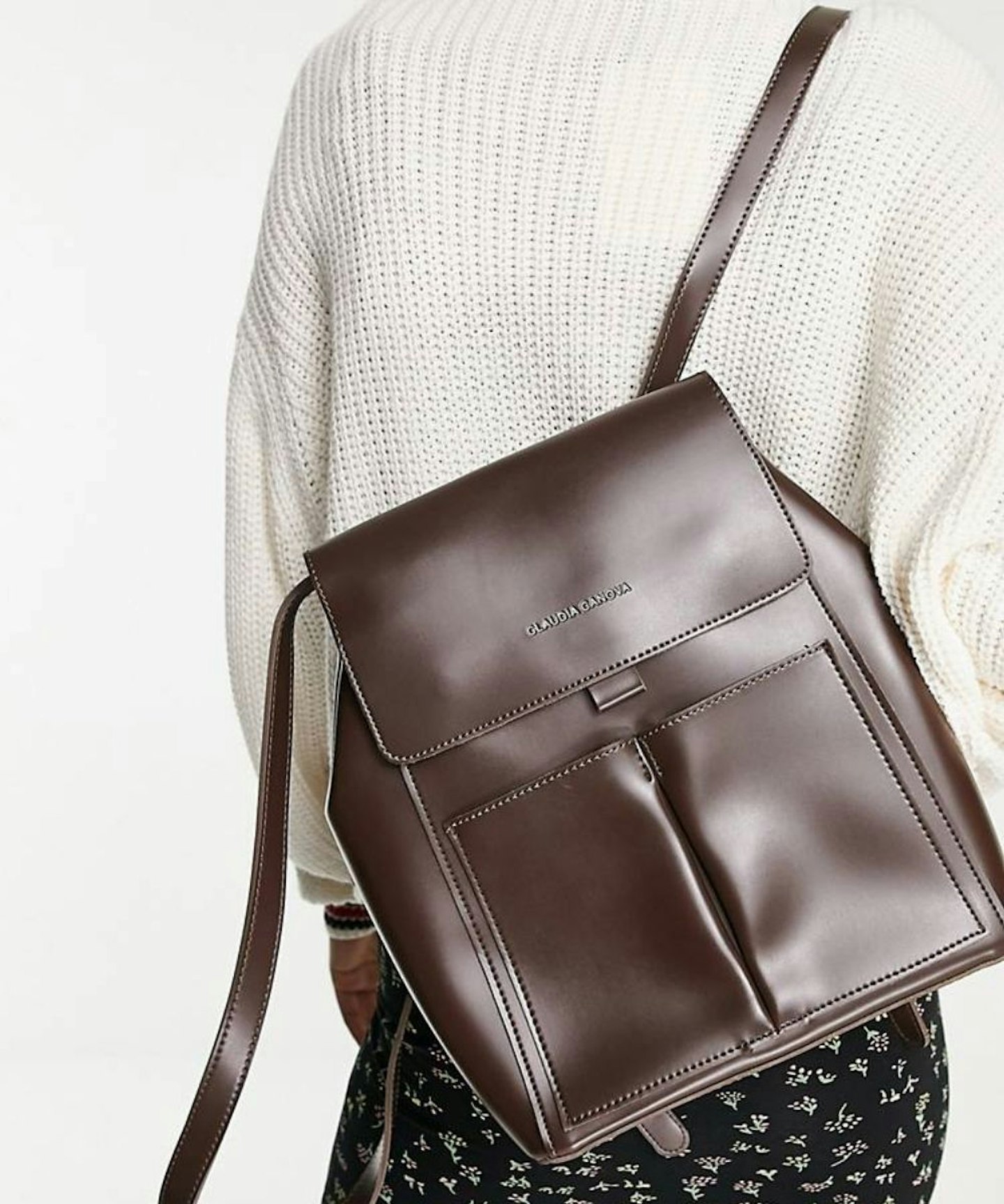 Claudia Canova two pocket backpack in chocolate