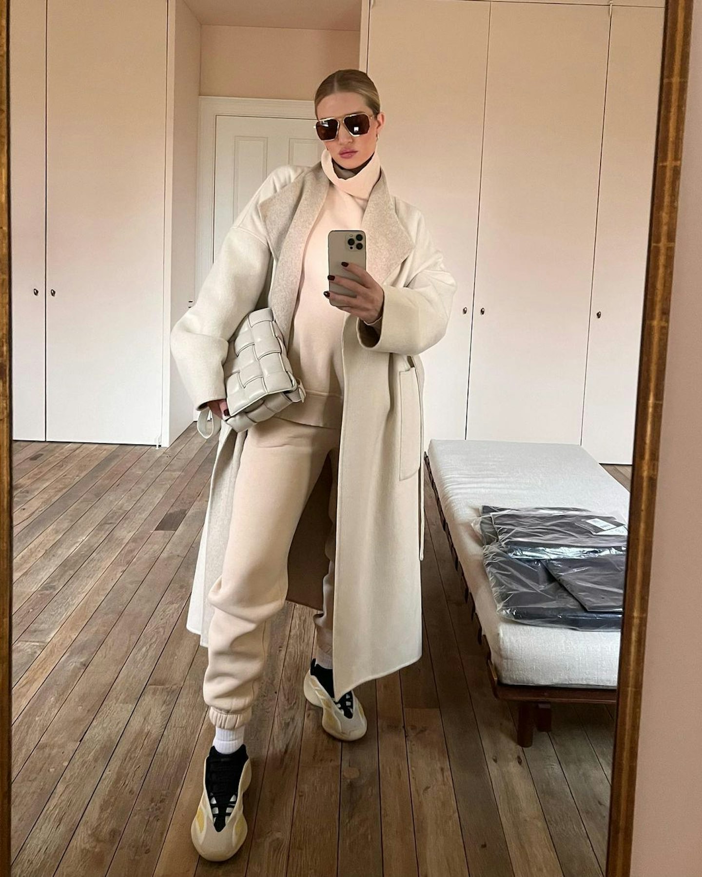 Rosie Huntington-Whiteley wearing luxury loungewear