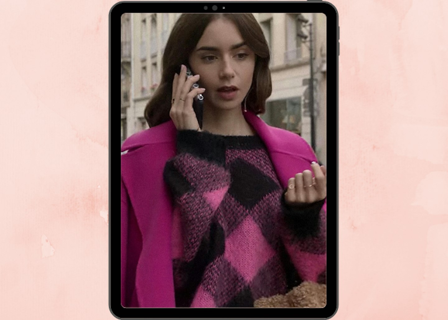 Emily in Paris Season 1 Episode 9 outfit pink checkered coat
