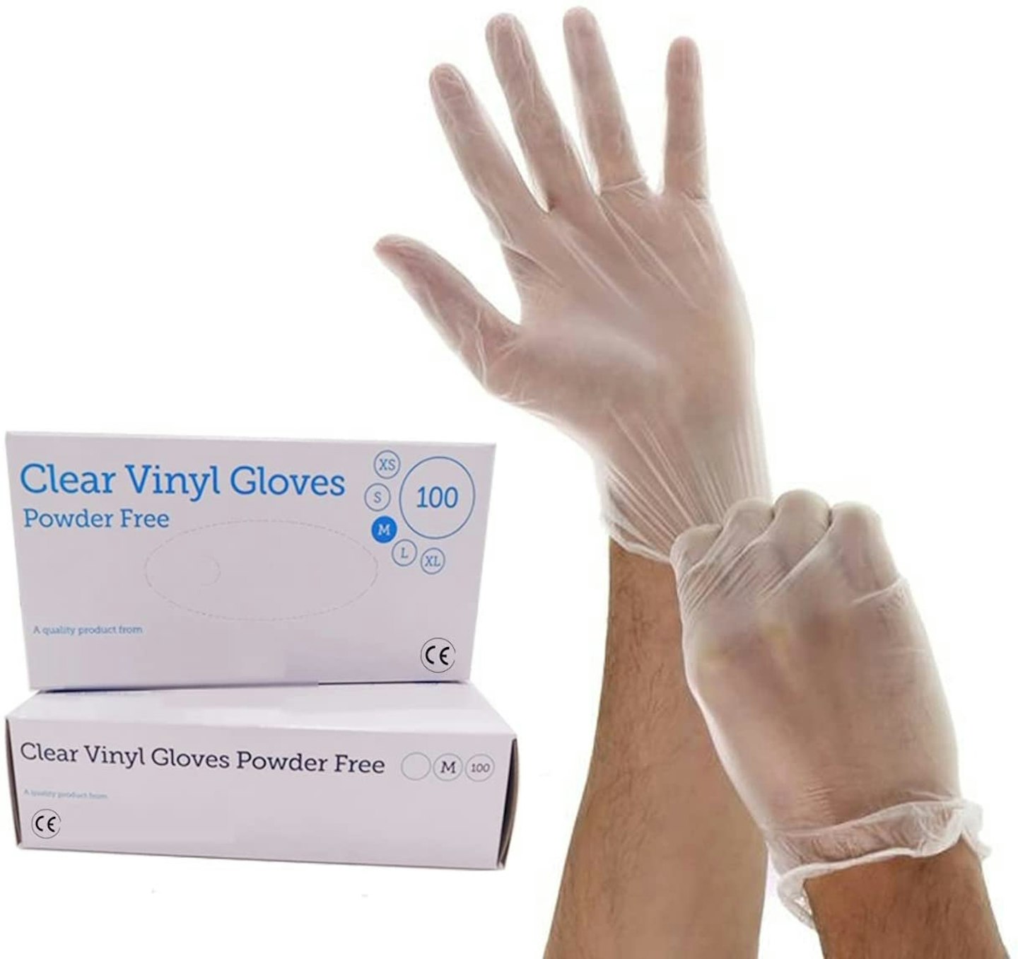 100 Clear Vinyl Disposable Gloves